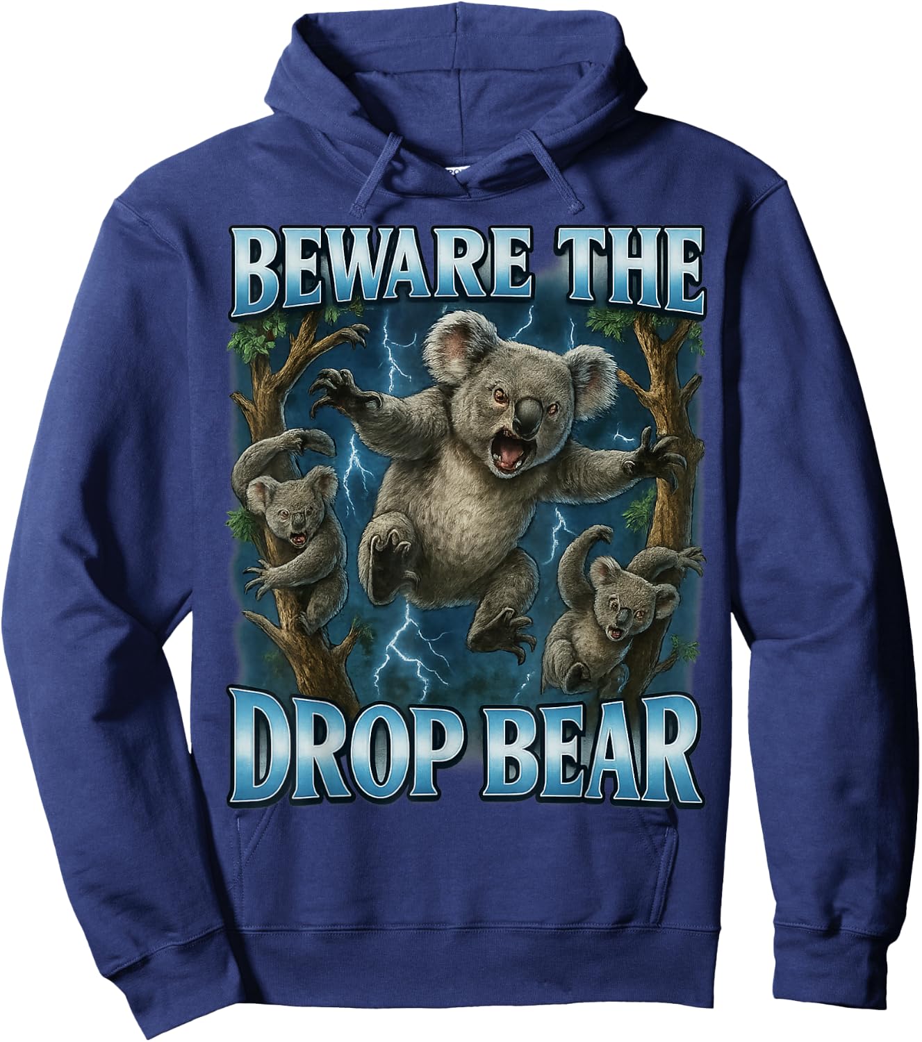 Beware the Drop Bear Funny Australia Hoodie - Hoodie | Navy