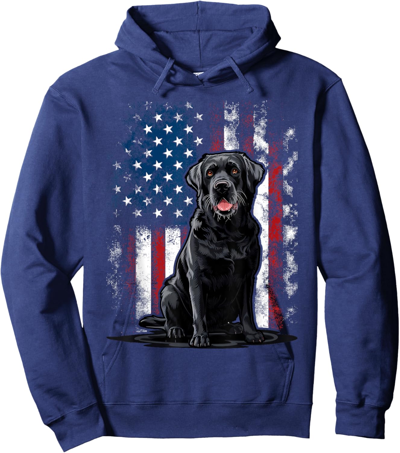 American Black Labrador USA Flag Lab Owner Hoodie - Hoodie | Navy