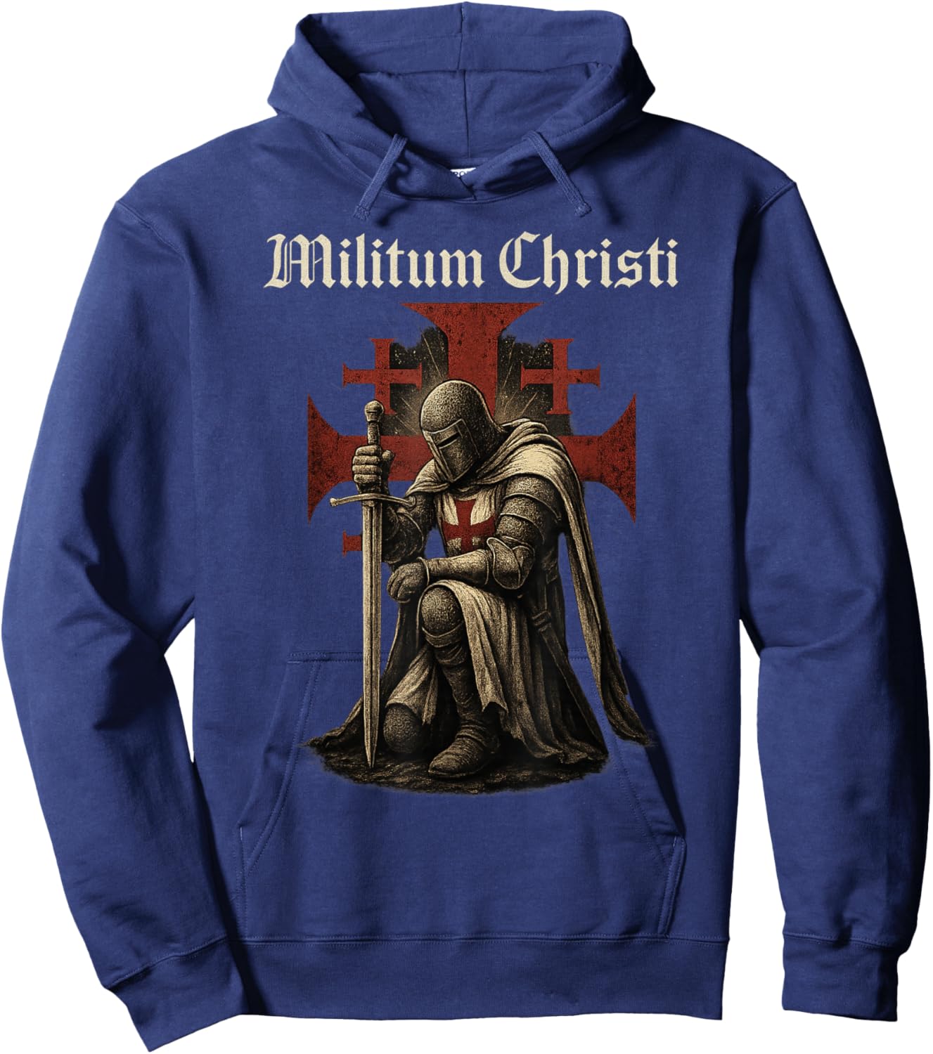 Militum Christi - Knight Templar Catholic Hoodie - Hoodie | Navy