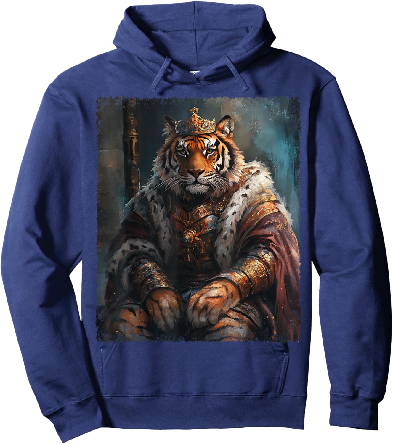 Funny Tiger Renaissance Painting Art Hoodie - Hoodie | Navy