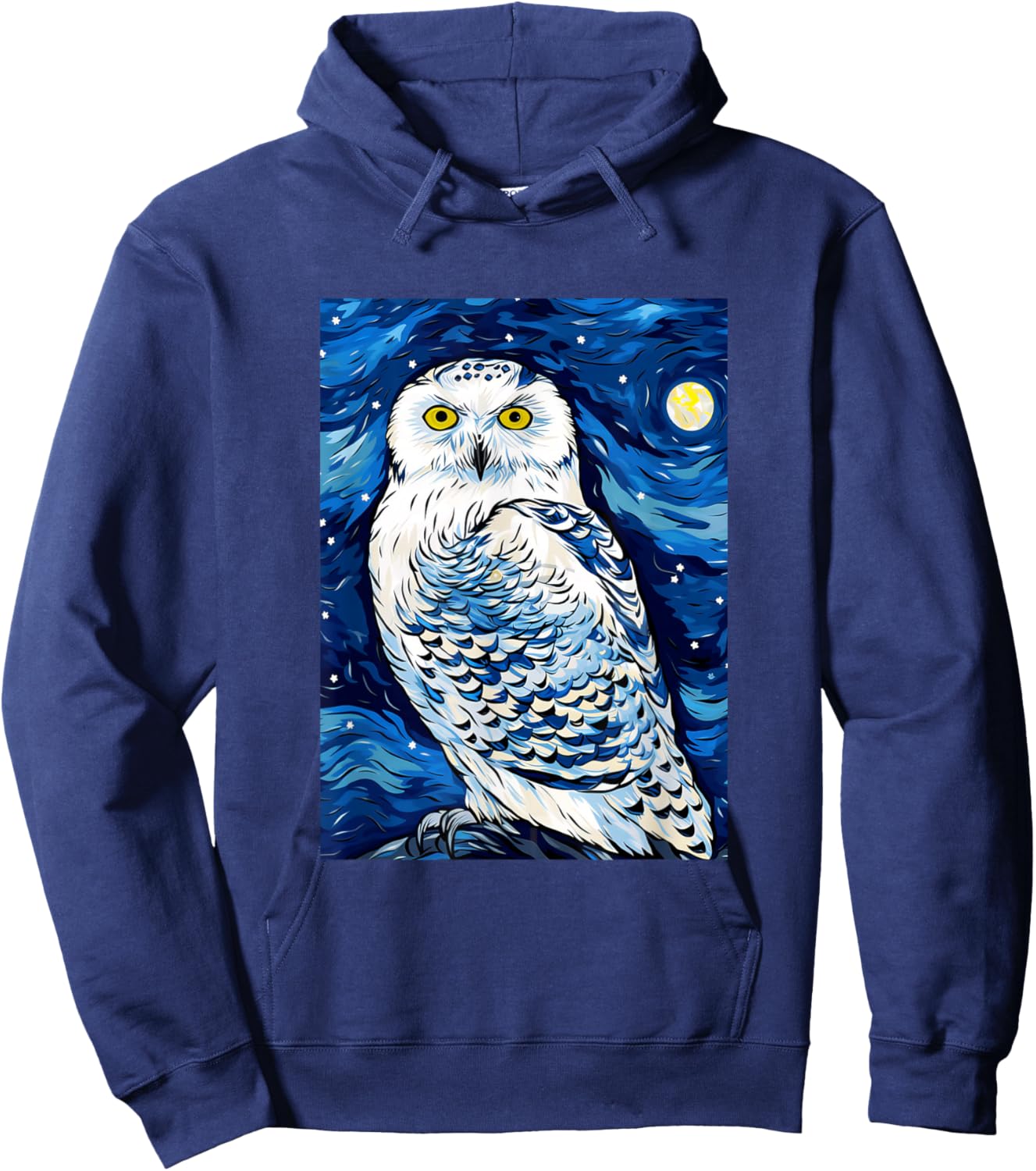 Snowy Owl Starry Night Painting Men Women Kids Hoodie - Hoodie | Navy