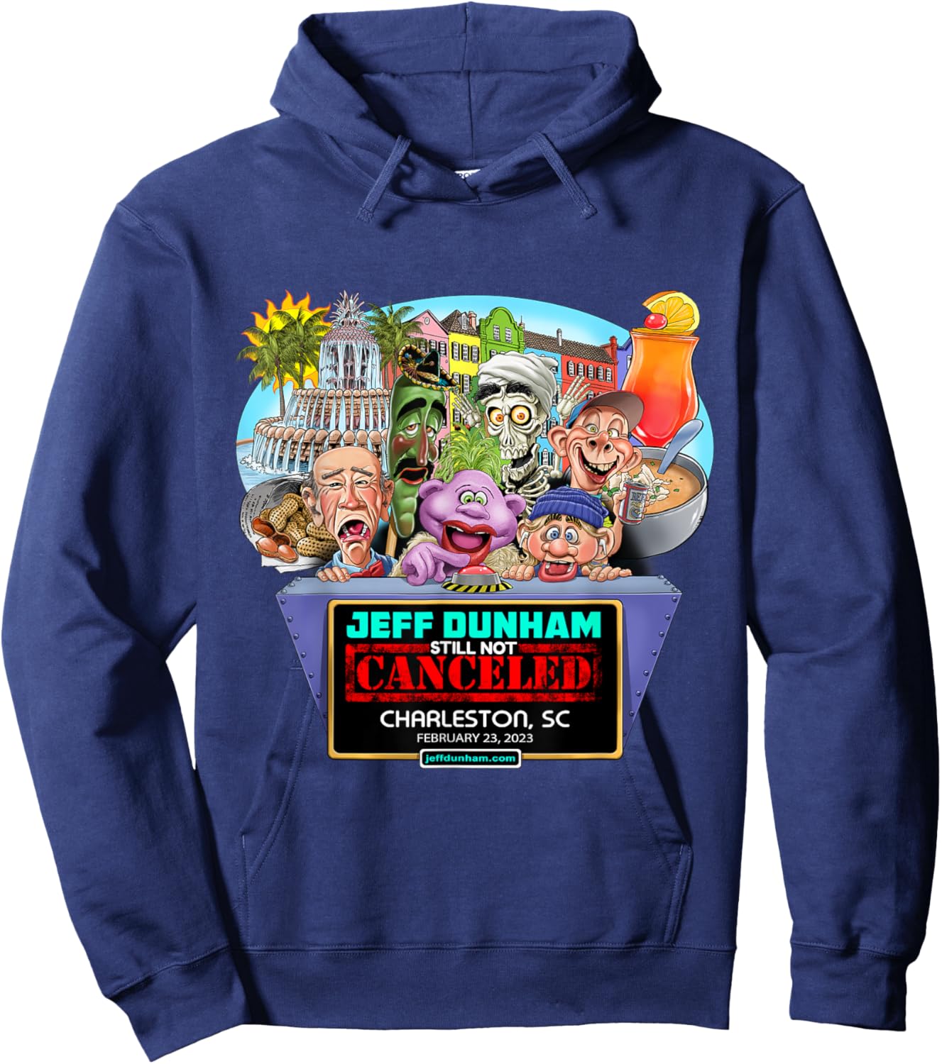 Jeff Dunham Charleston, SC (2023) Hoodie - Hoodie | Navy