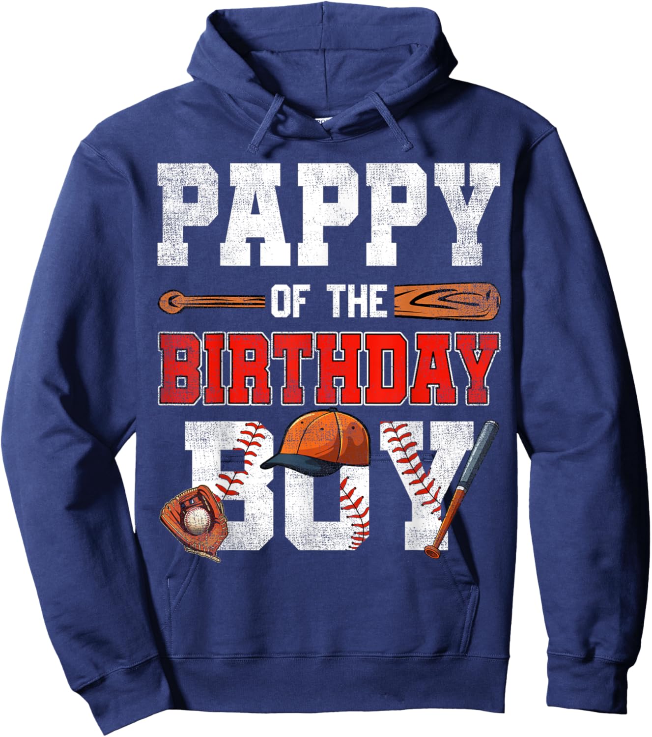 Pappy Of The Birthday Boy Baseball Bday Family Hoodie - Hoodie | Navy