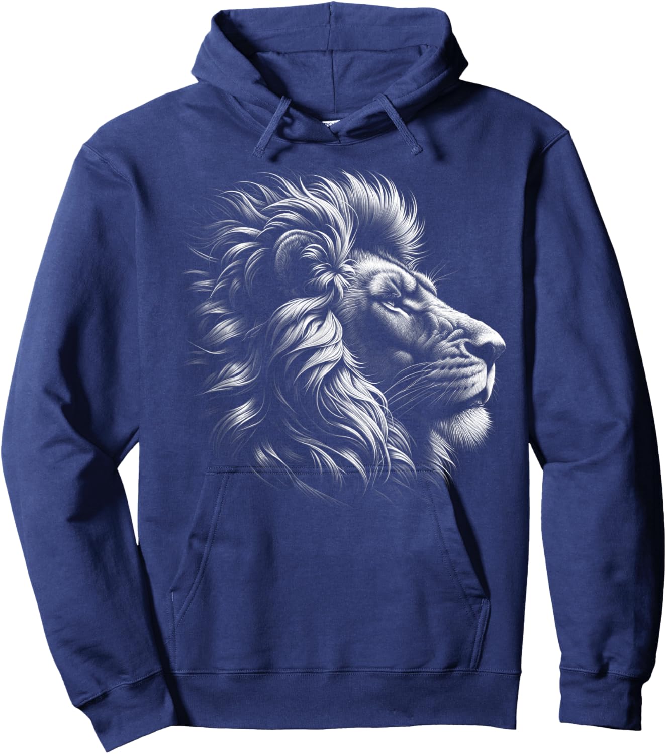 Lion Head - Cool Portrait of a Proud Lion Hoodie - Hoodie | Navy