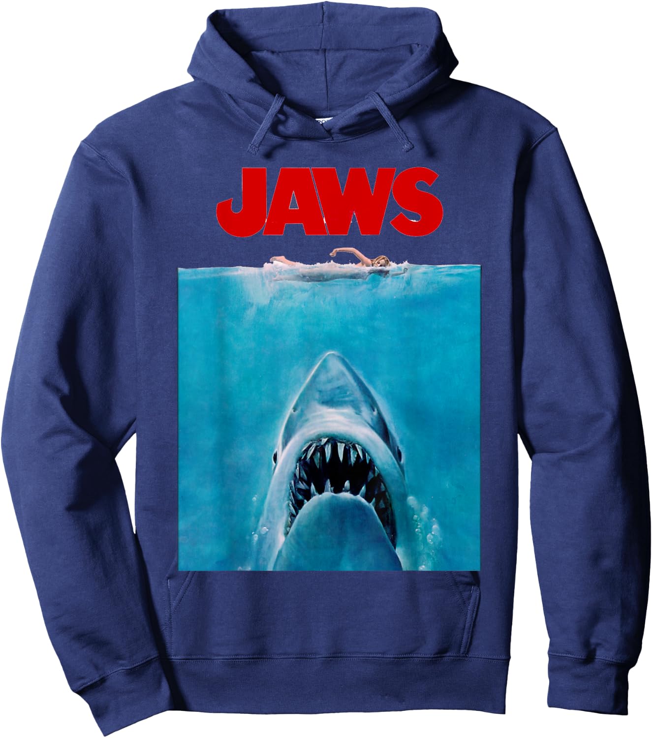 Jaws Oversize Poster Hoodie - Hoodie | Navy