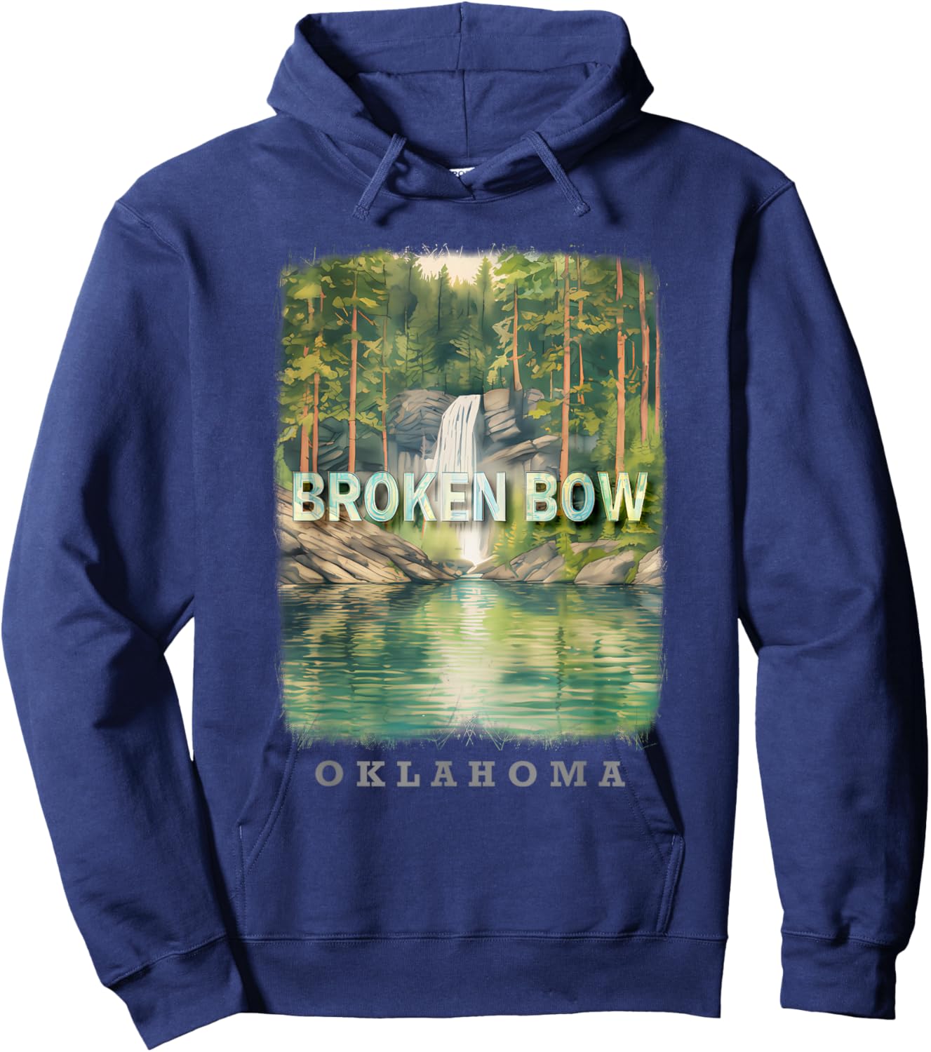 Broken Bow Oklahoma OK Nature's Oasis SD373 Hoodie - Hoodie | Navy