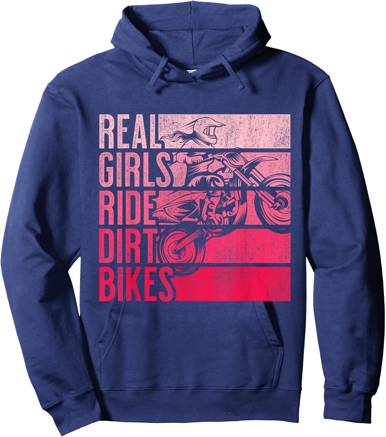 Real Girls Ride Dirt Bikes Motocross Lovers Hoodie - Hoodie | Navy