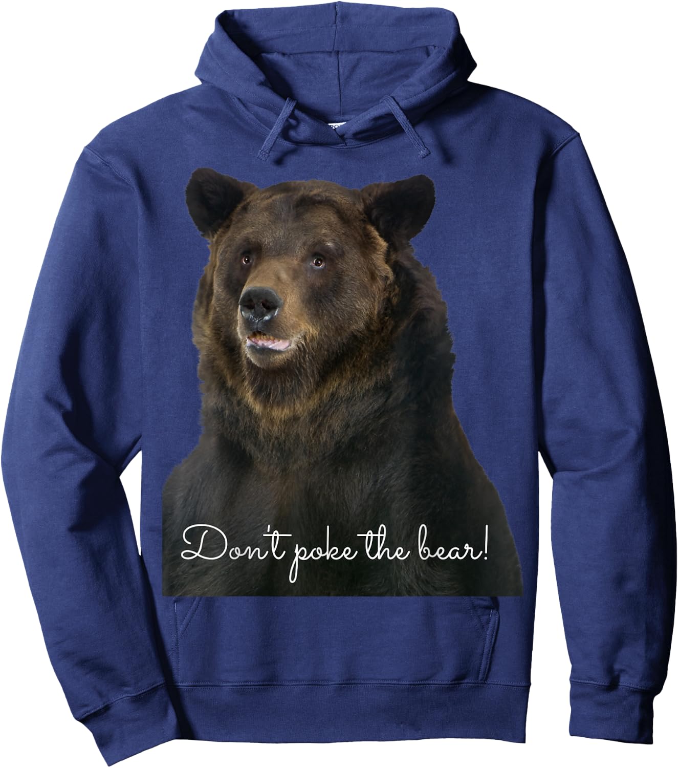 Don't Poke the Grizzly Bear Wildlife Hoodie - Hoodie | Navy