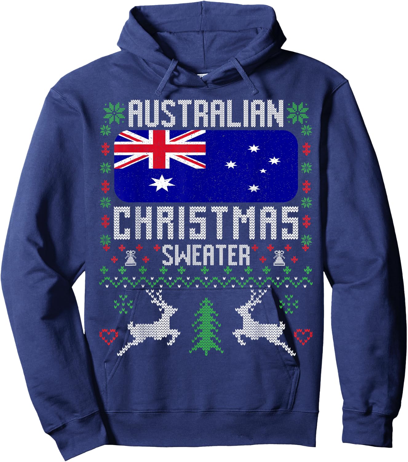 Australia Flag Australian Christmas Sweater Hoodie - Hoodie | Navy