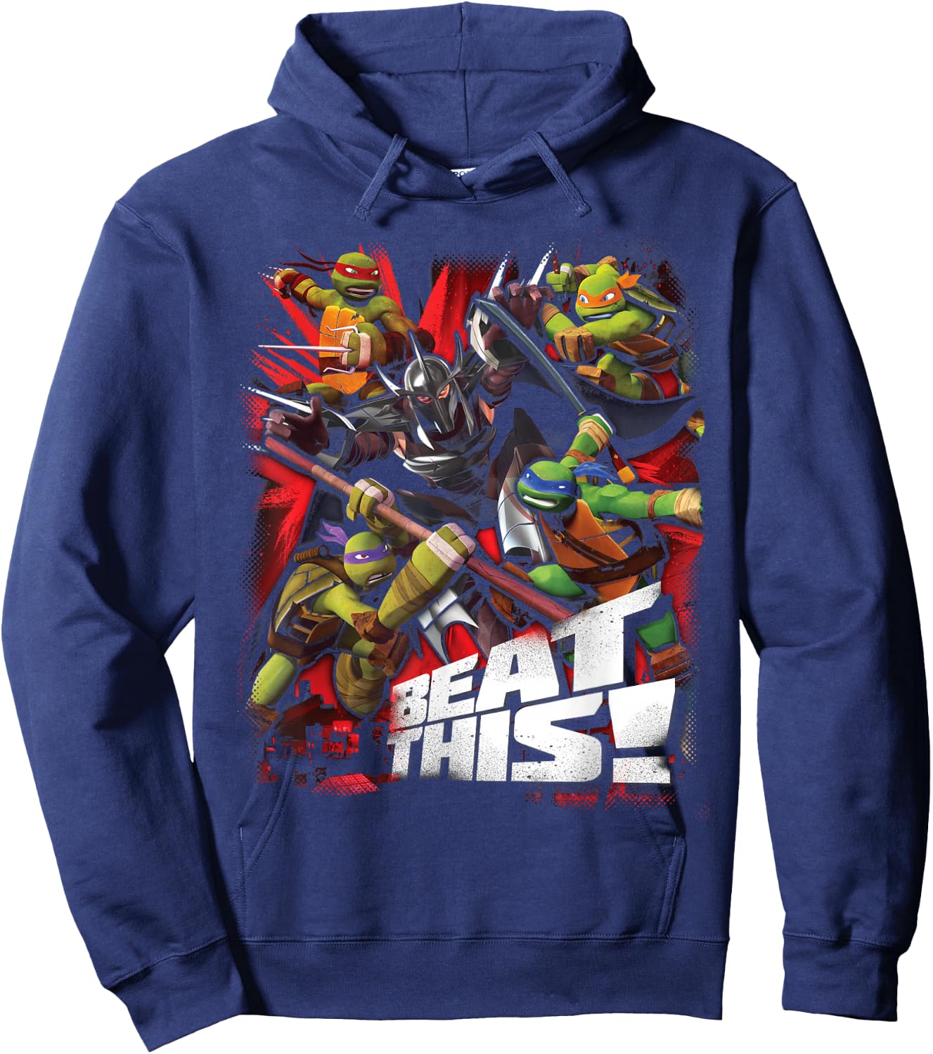 TMNT Beat This Group Fight Shot Hoodie - Hoodie | Navy