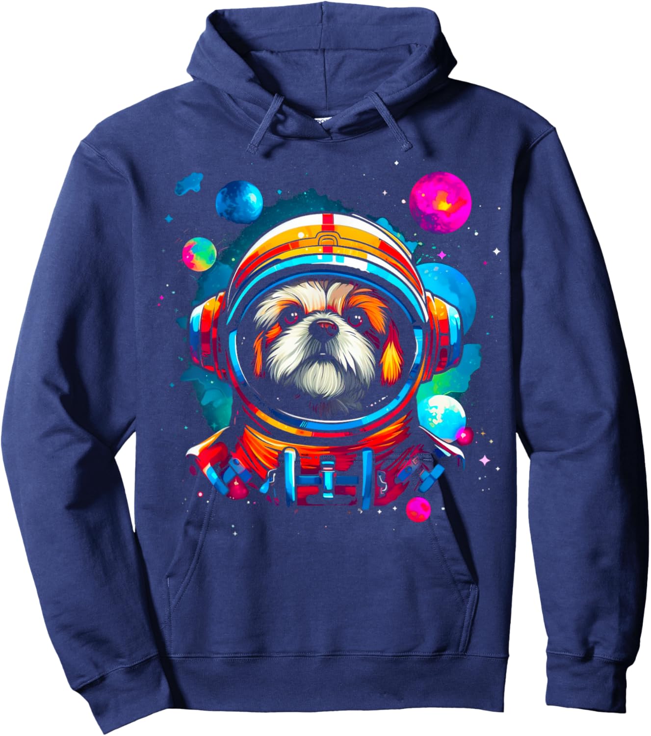 Shih Tzu Dog Planet Space Hoodie - Hoodie | Navy
