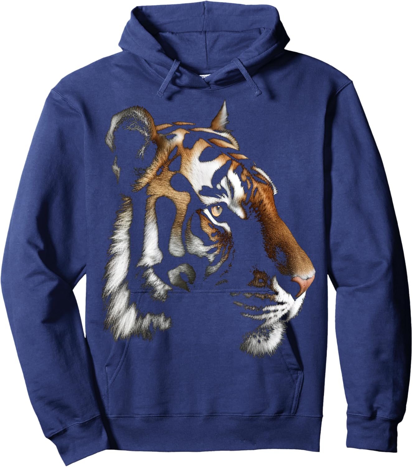 Tiger Artwork - Zoo Animal Tiger Hoodie - Hoodie | Navy