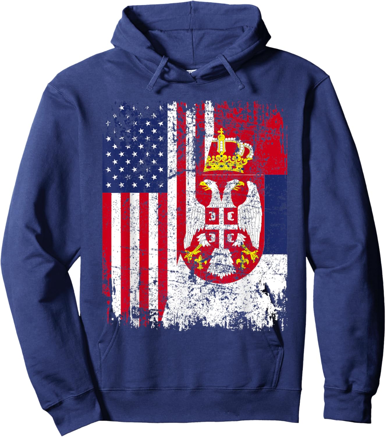 SERBIAN American Flag | Men Women Kids | SERBIA Hoodie - Hoodie | Navy