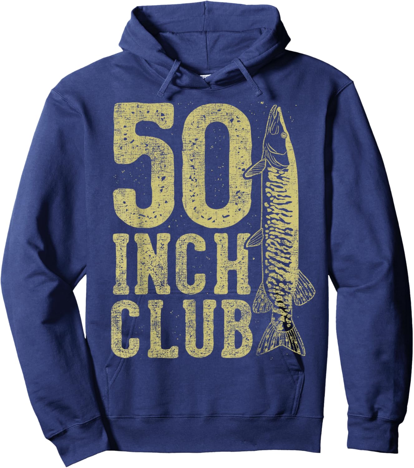 50 Inch Club Musky Fishing Hoodie - Hoodie | Navy