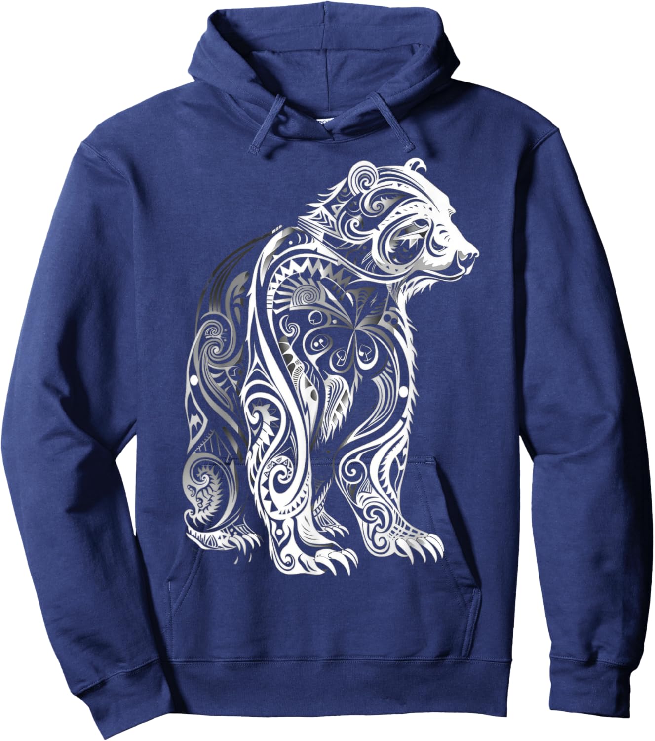 Bear Tribal Vintage Retro Graphic Hoodie - Hoodie | Navy