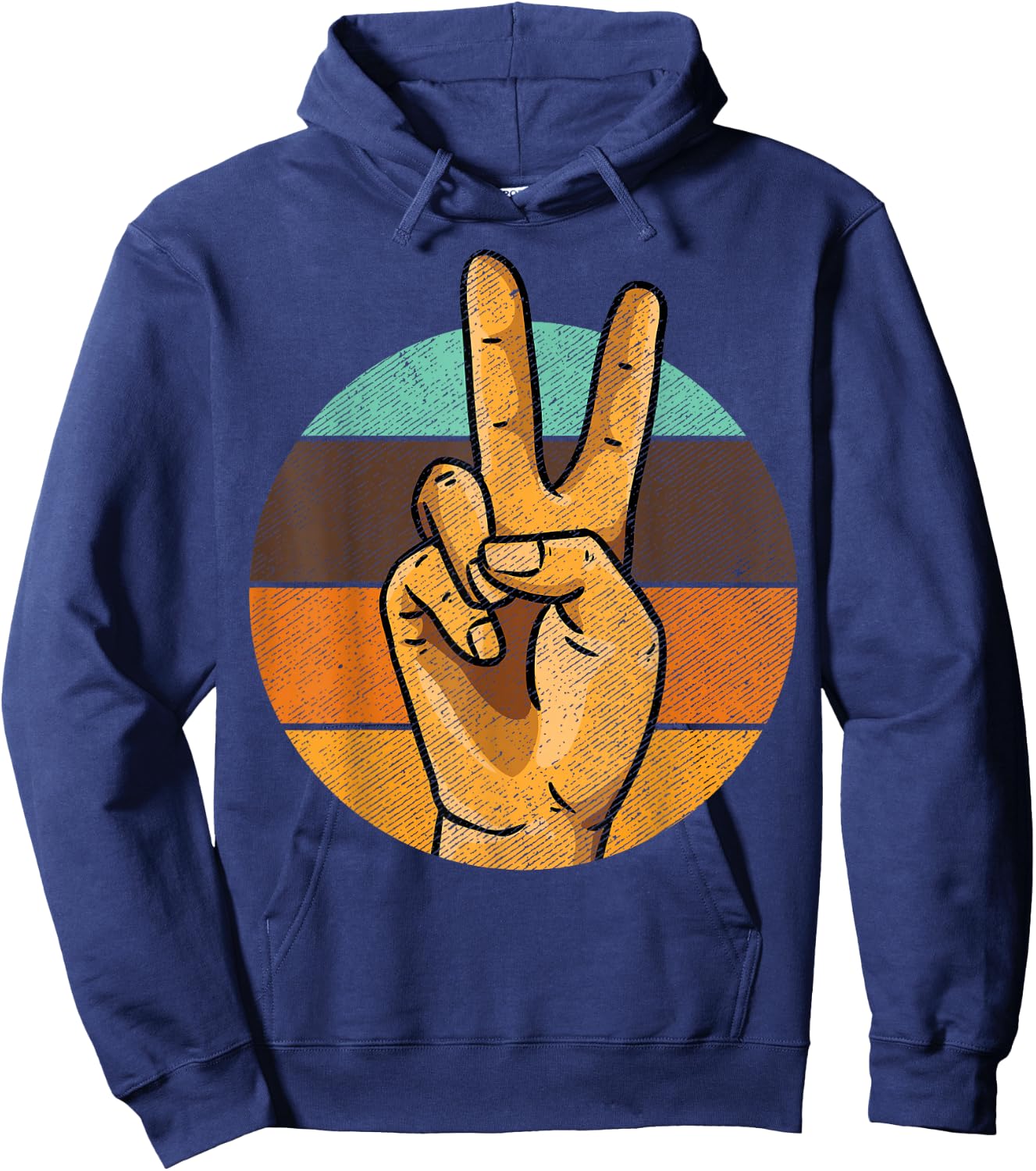 Retro Peace Vintage 60's 70's Hippie Gift Hoodie - Hoodie | Navy