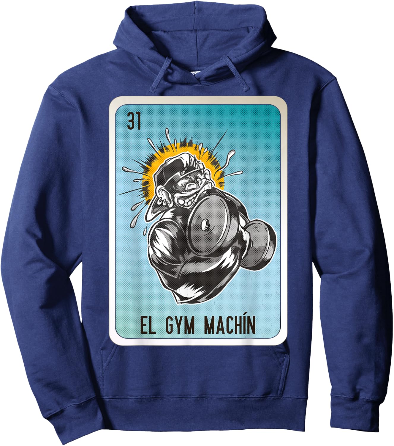 El GYM Machín Mexican Slang Chicano Bingo Cards Hoodie - Hoodie | Navy
