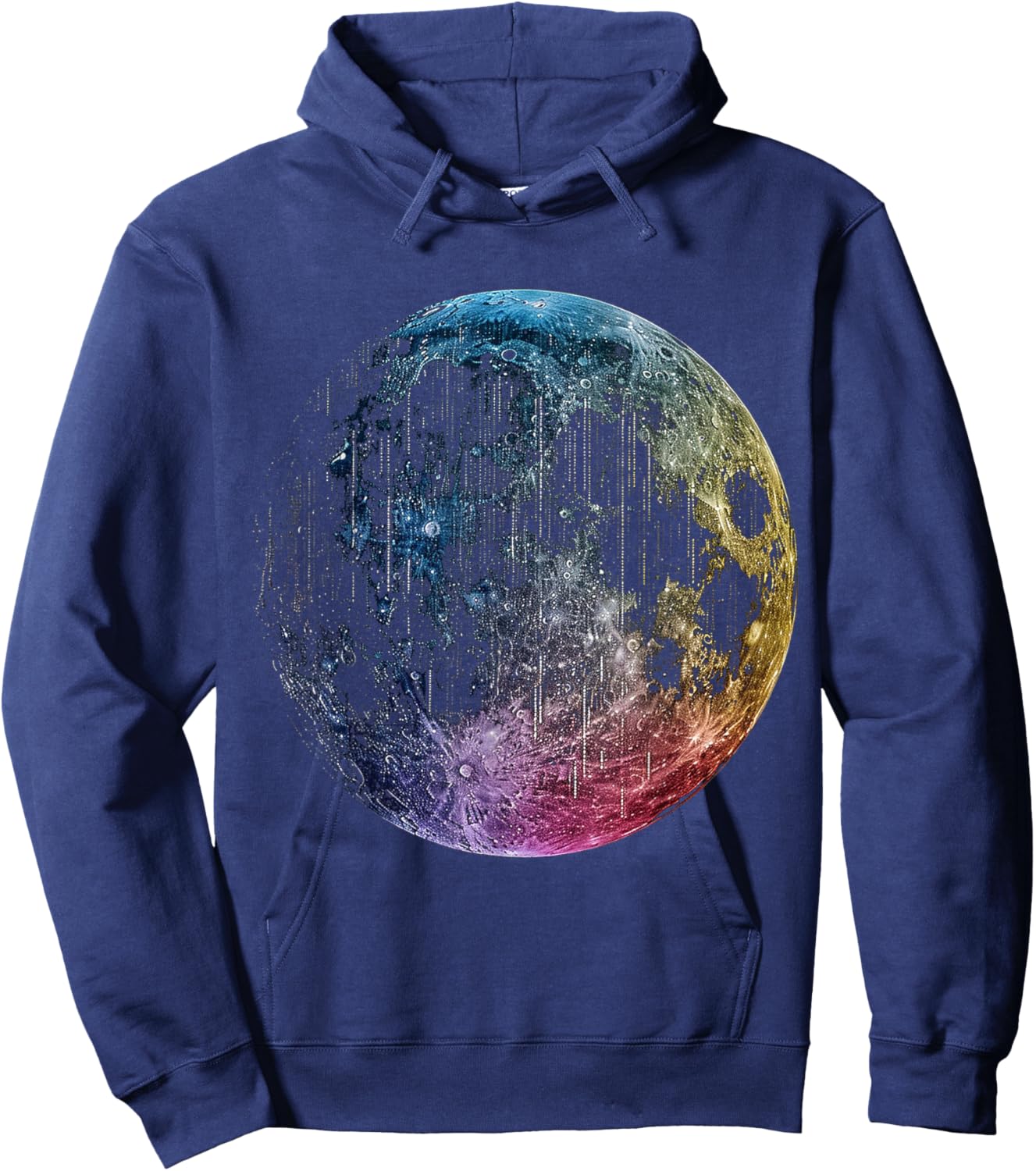 Moon Colored Art Graphic Artwork Motif Moon Hoodie - Hoodie | Navy