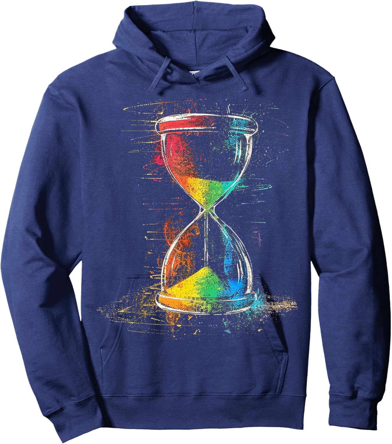 Hourglass Watercolor Paint Abstract Art Graphic Hoodie - Hoodie | Navy