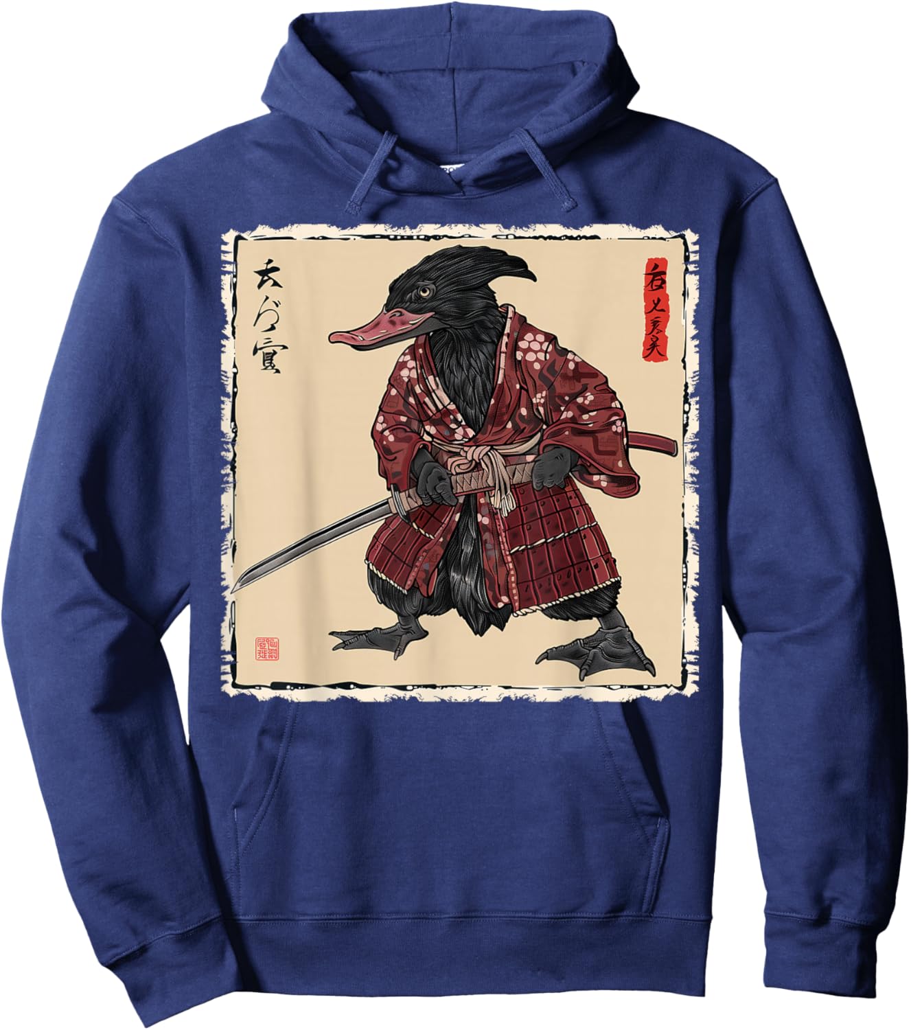 Platypus Animal Japanese Art Samurai Ukiyo-e Hoodie - Hoodie | Navy