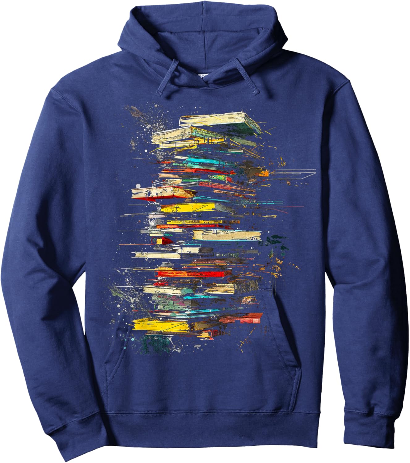 Book Abstract Art Drawing Painting Graphic Book Hoodie - Hoodie | Navy
