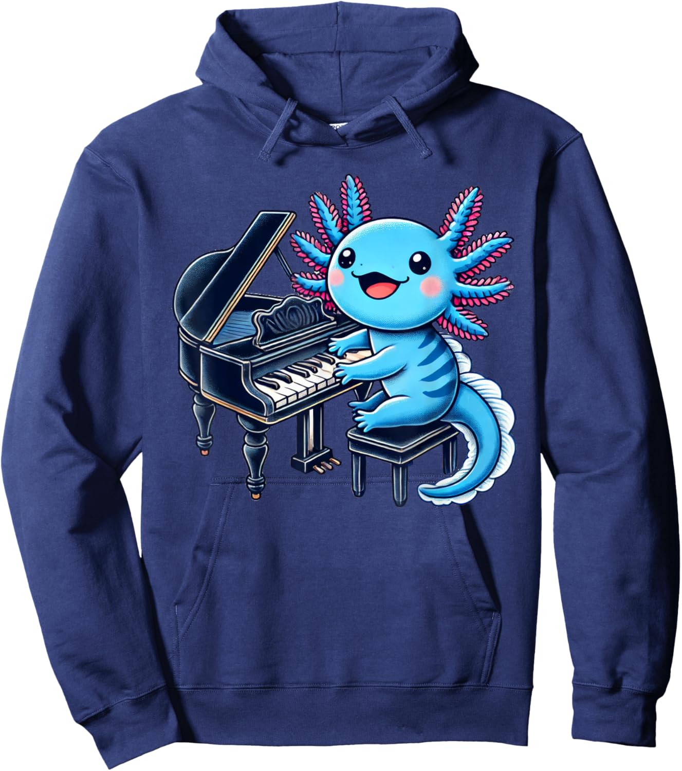 Axolotl Playing Piano Axolotls Musician Music Hoodie - Hoodie | Navy