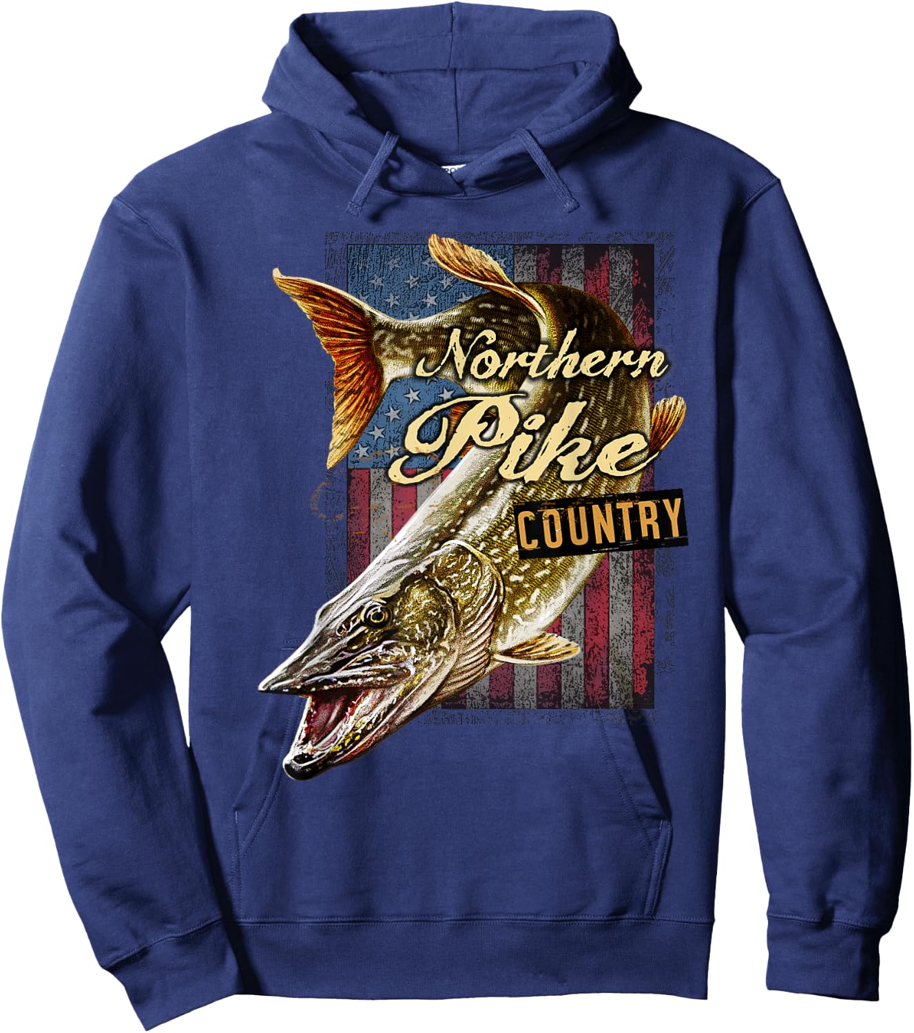 Northern Pike Country, Northern Pike fishing Hoodie - Hoodie | Navy