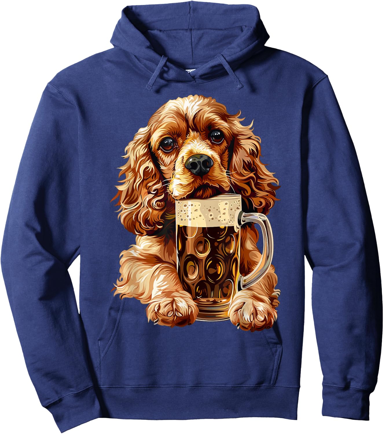 Cocker Spaniel Beer Hoodie - Hoodie | Navy