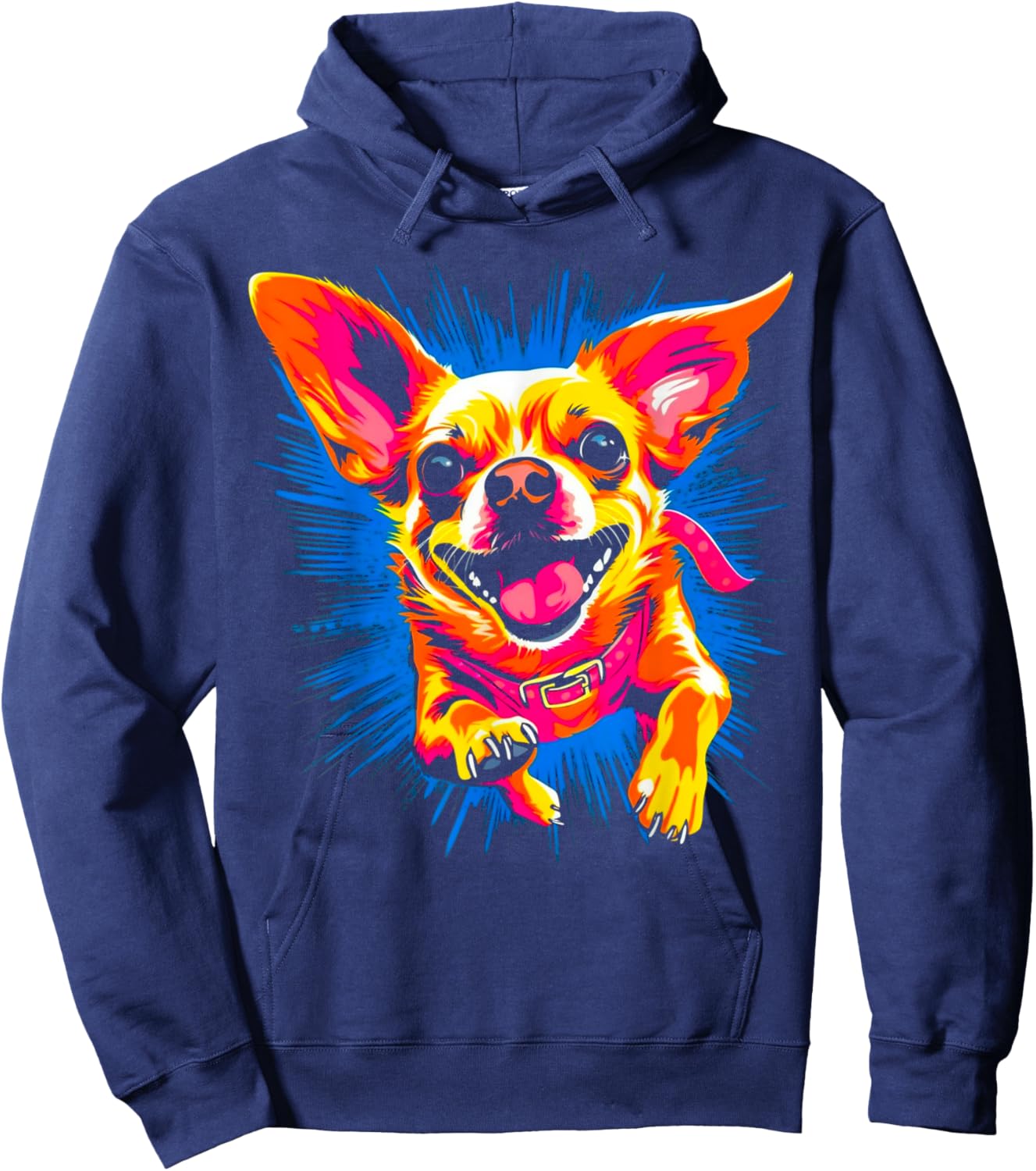 Happy Chihuahua Dog Men Women Hoodie - Hoodie | Navy