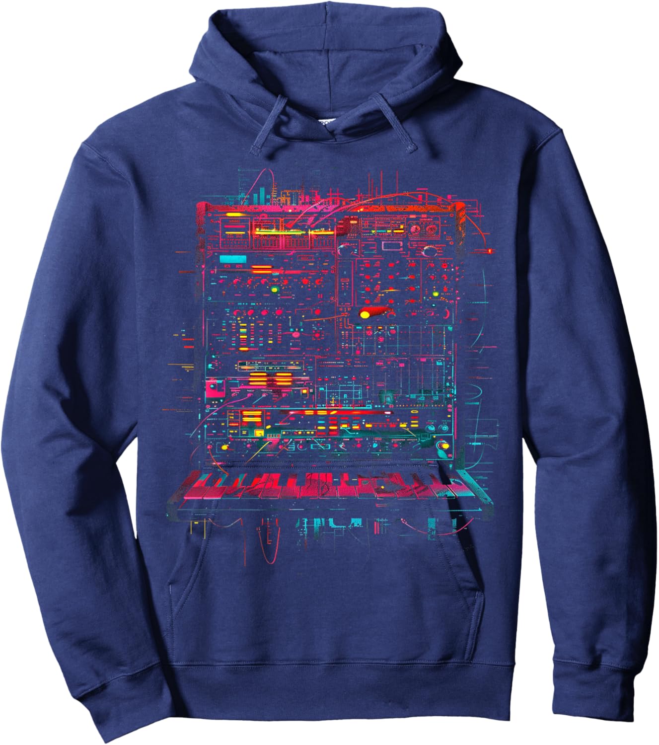 Synthesizer Cyberpunk Hoodie - Hoodie | Navy