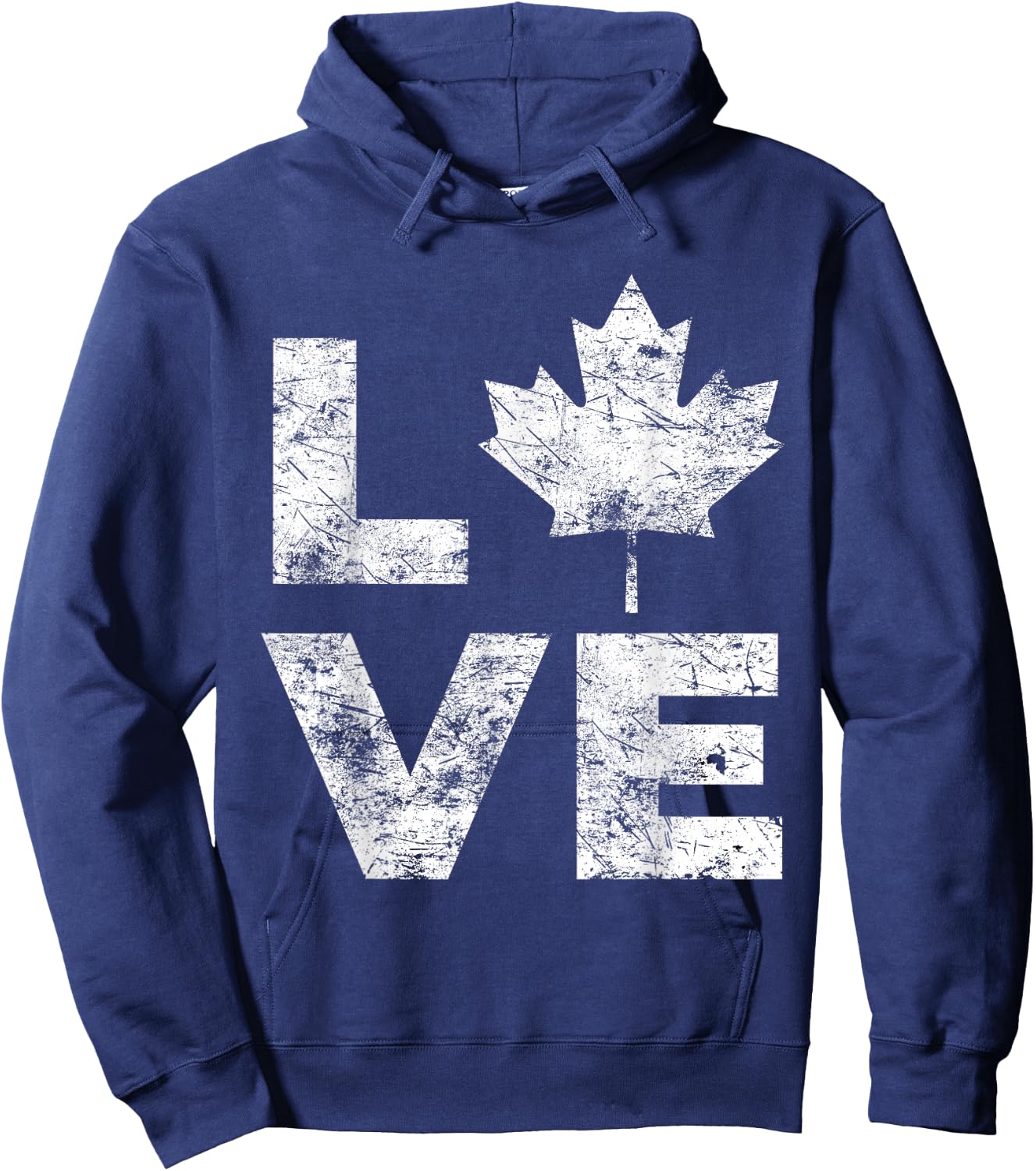 Canada Flag Love Vintage Canada Day Maple Leaf Hoodie - Hoodie | Navy