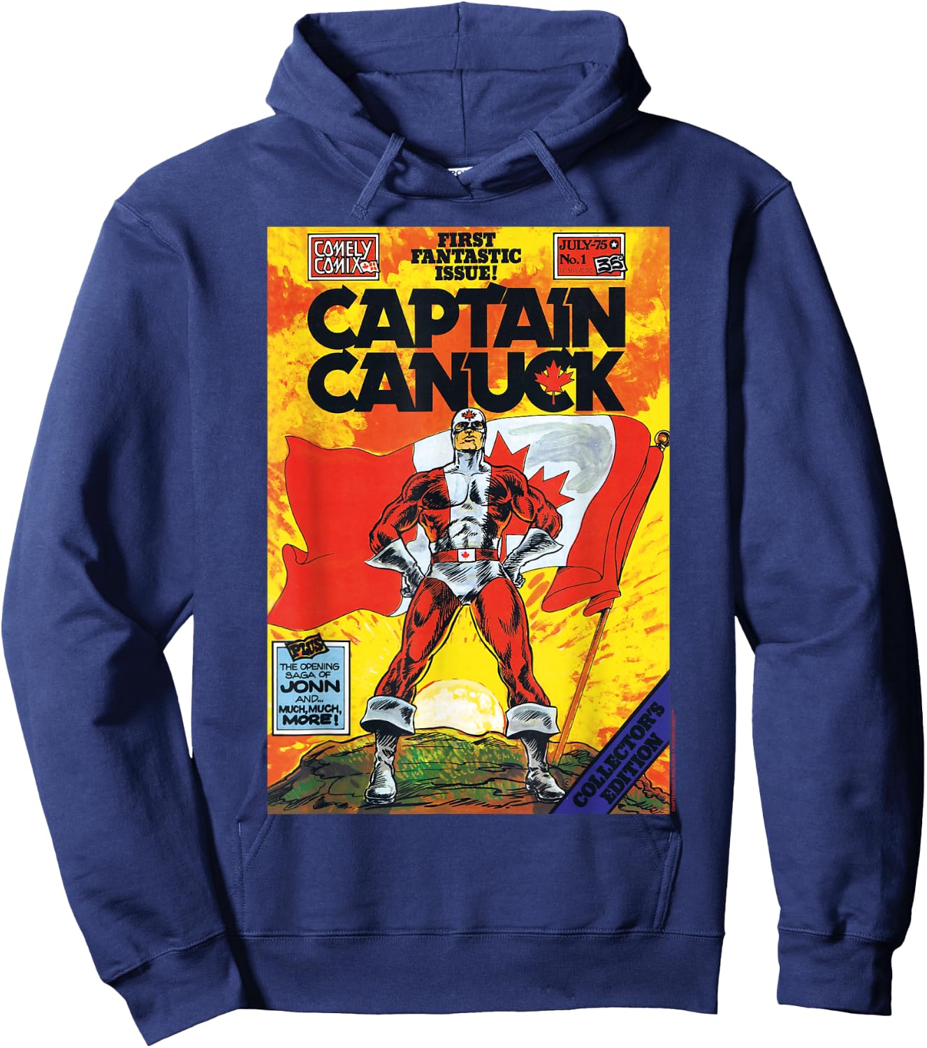 Classic Captain Canuck Issue #1 Cover Hoodie - Hoodie | Navy
