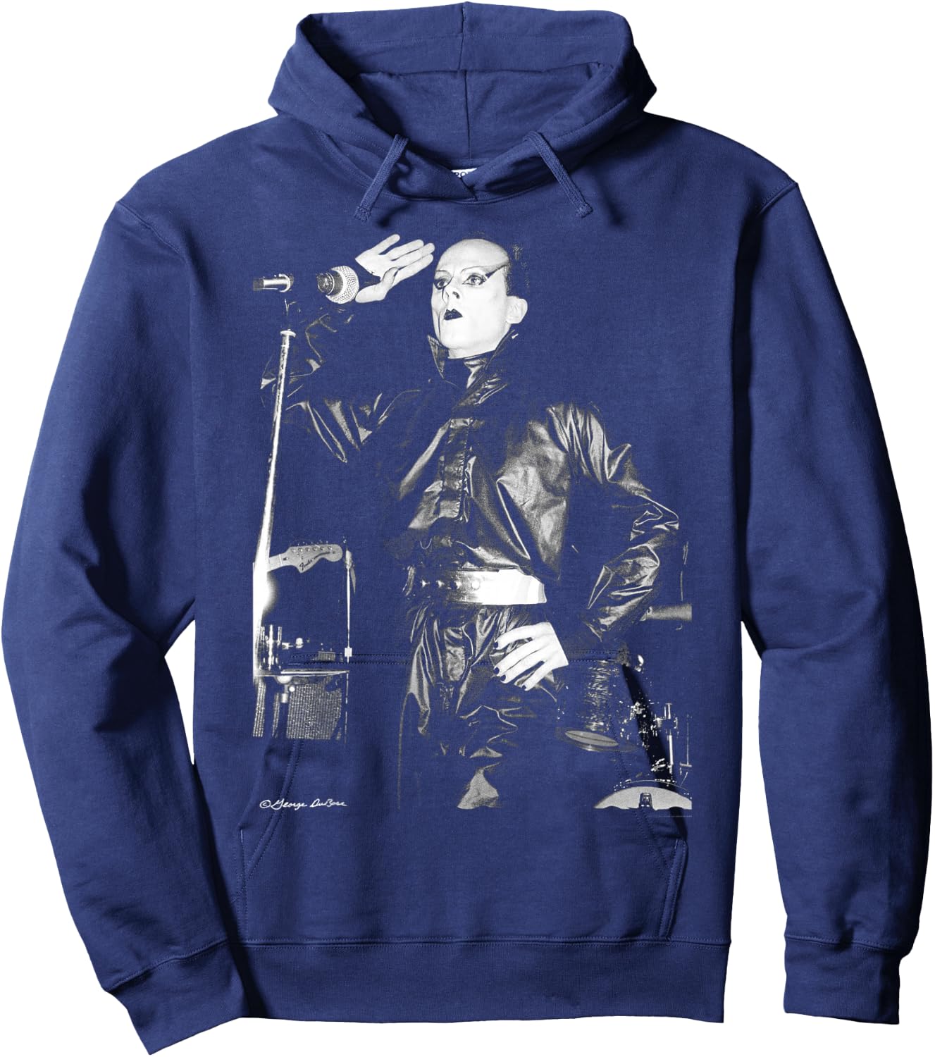 Klaus Nomi German Singer B&W By George DuBose Hoodie - Hoodie | Navy