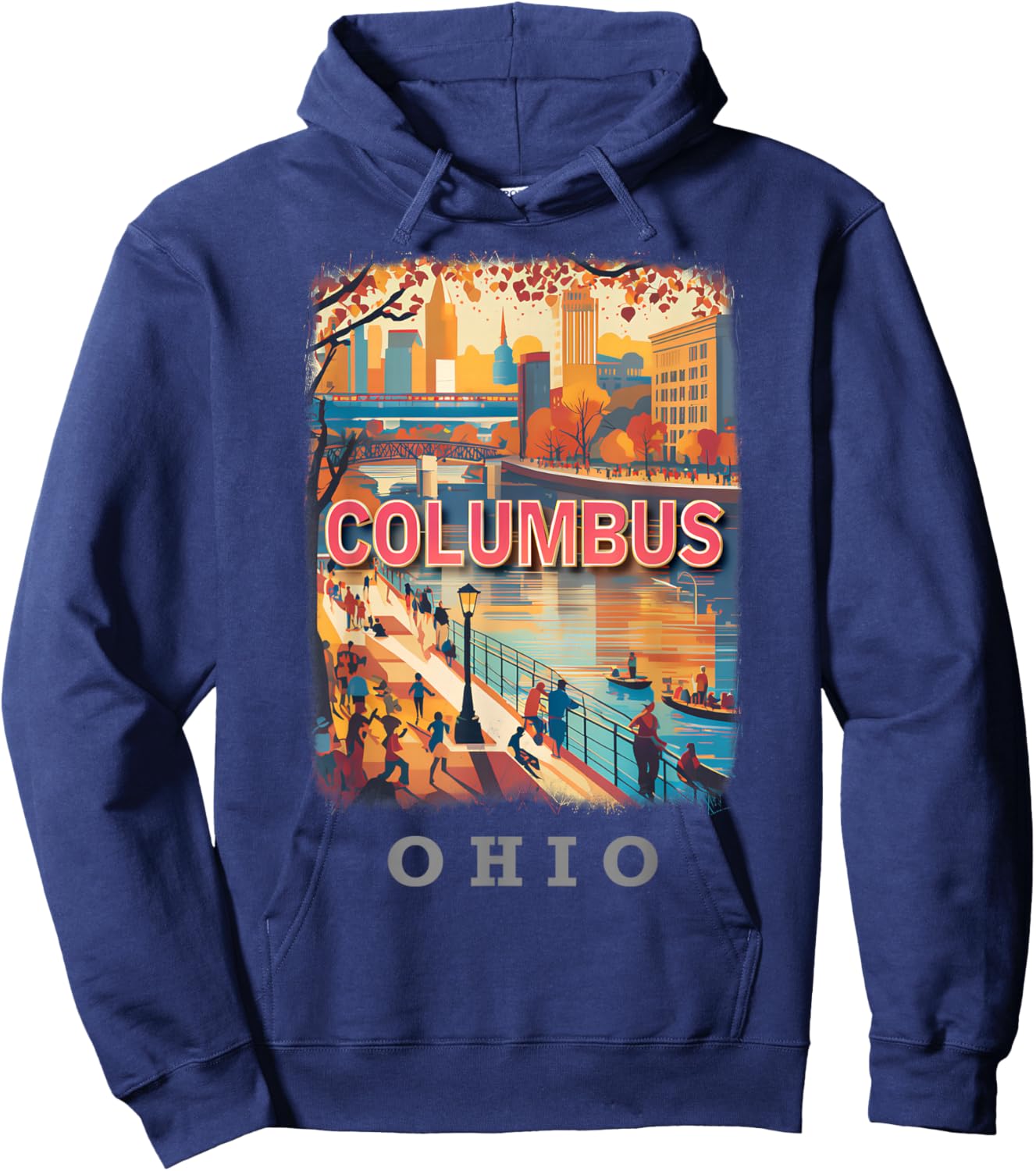 Columbus Ohio OH Riverfront Vibrance SD272 Hoodie - Hoodie | Navy