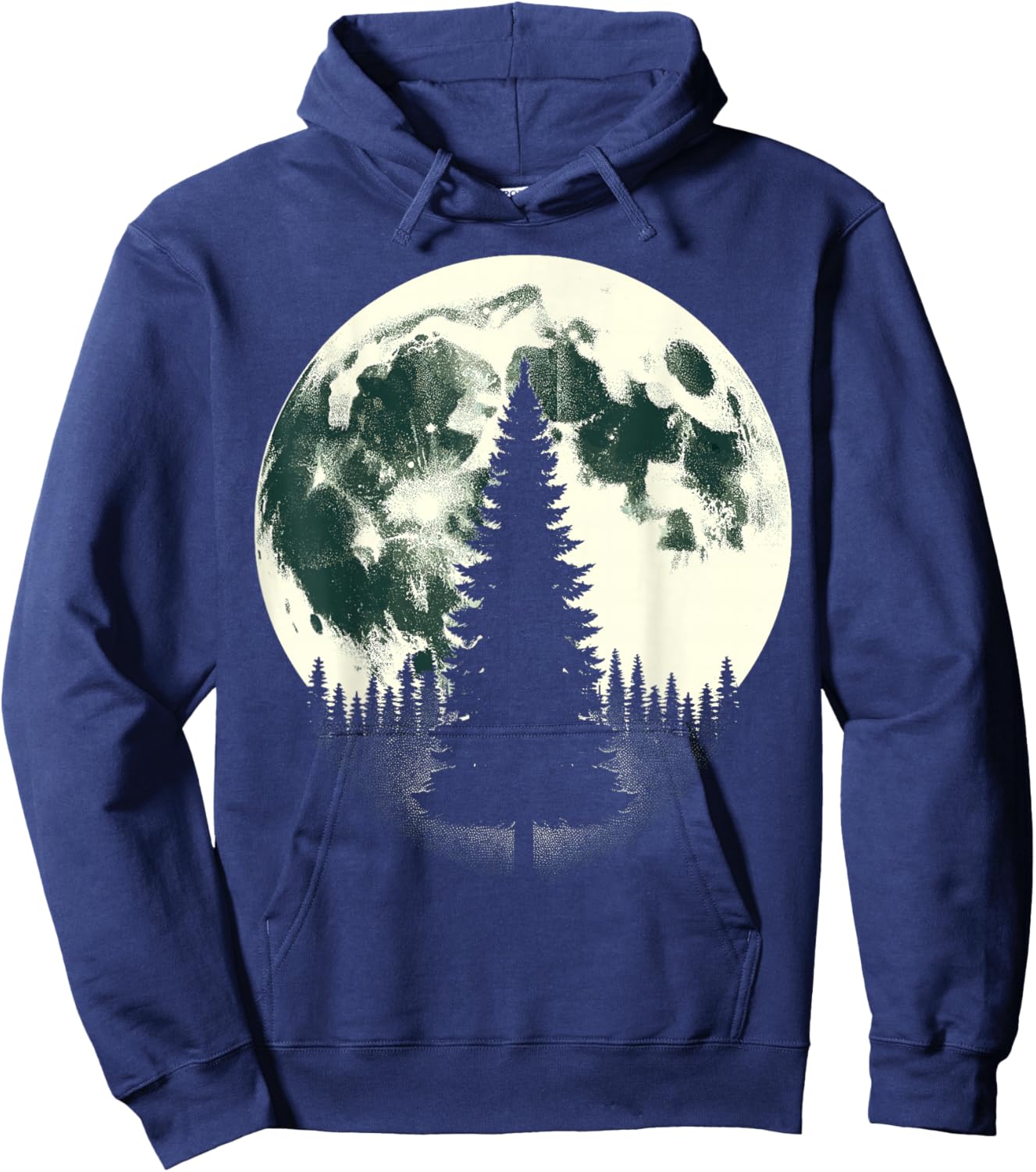 Moon Nature Forest Trees Outdoor Hoodie - Hoodie | Navy