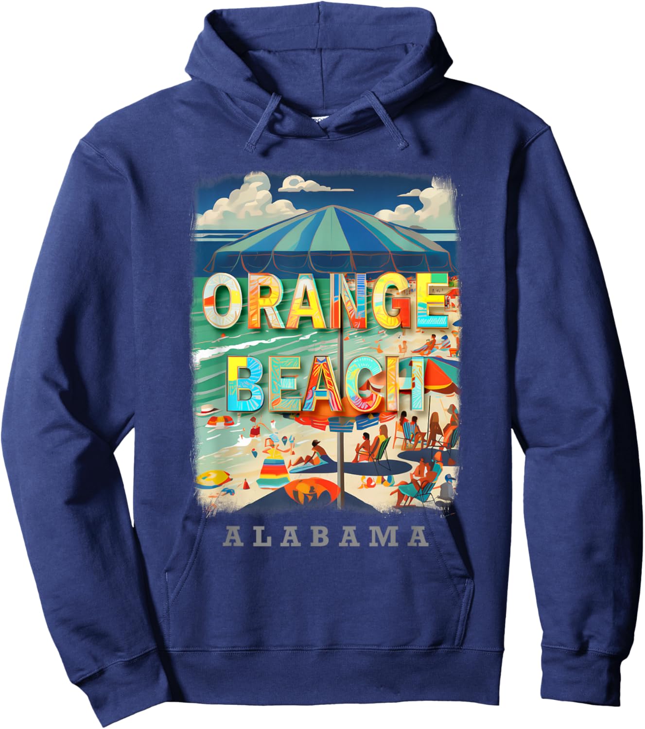 Orange Beach Alabama AL Coastal Charm SD416 Hoodie - Hoodie | Navy
