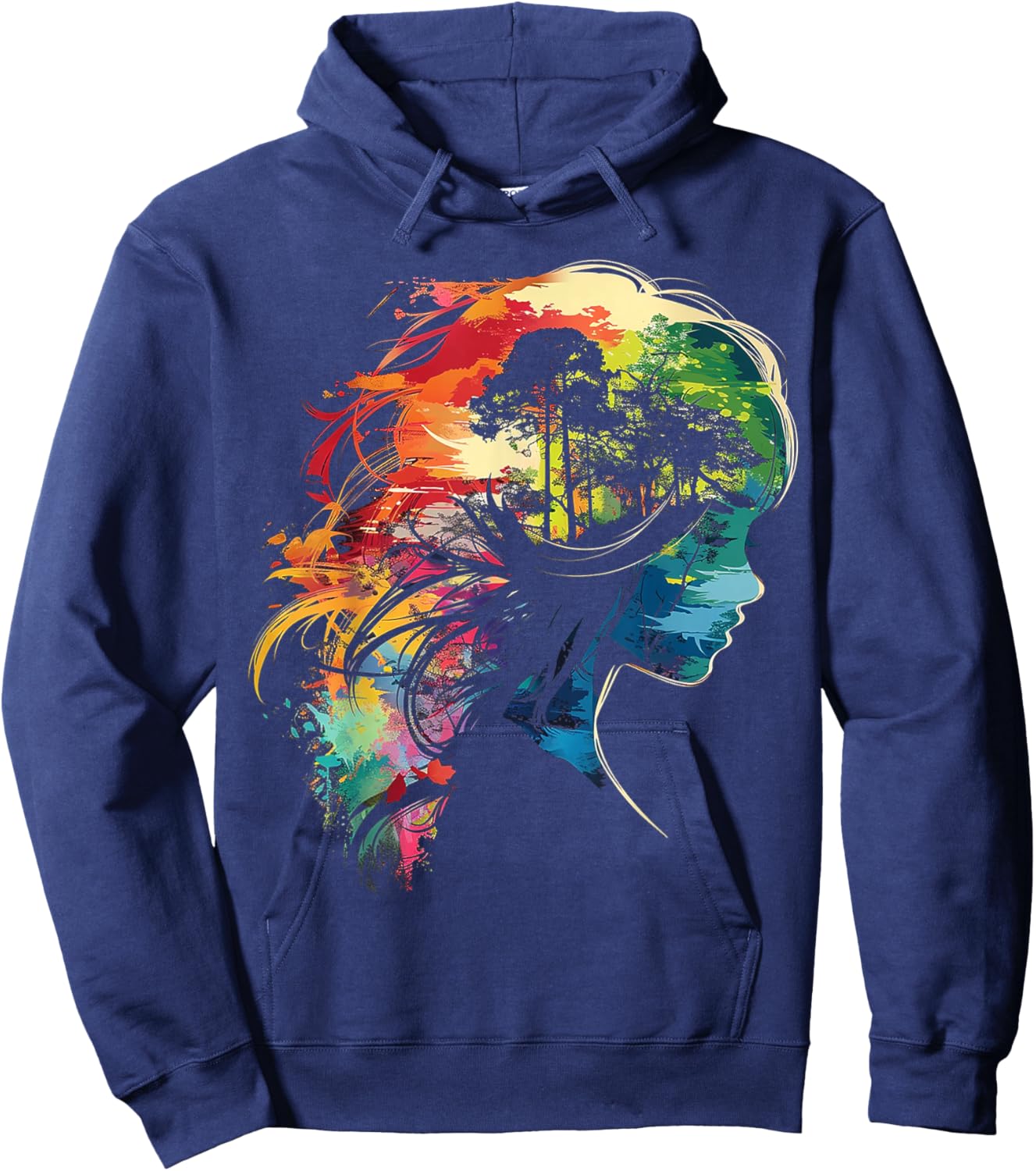 Anime Manga Motiv Bunte Illustration Anime Hoodie - Hoodie | Navy