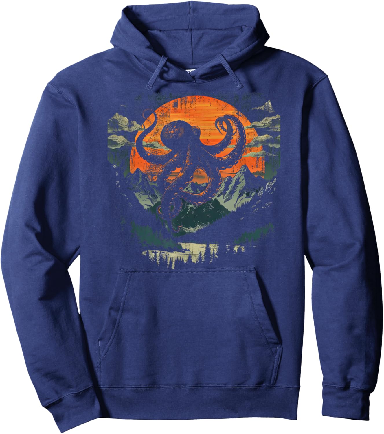 Octopus Shirt /Graphic Mountain Hoodie - Hoodie | Navy