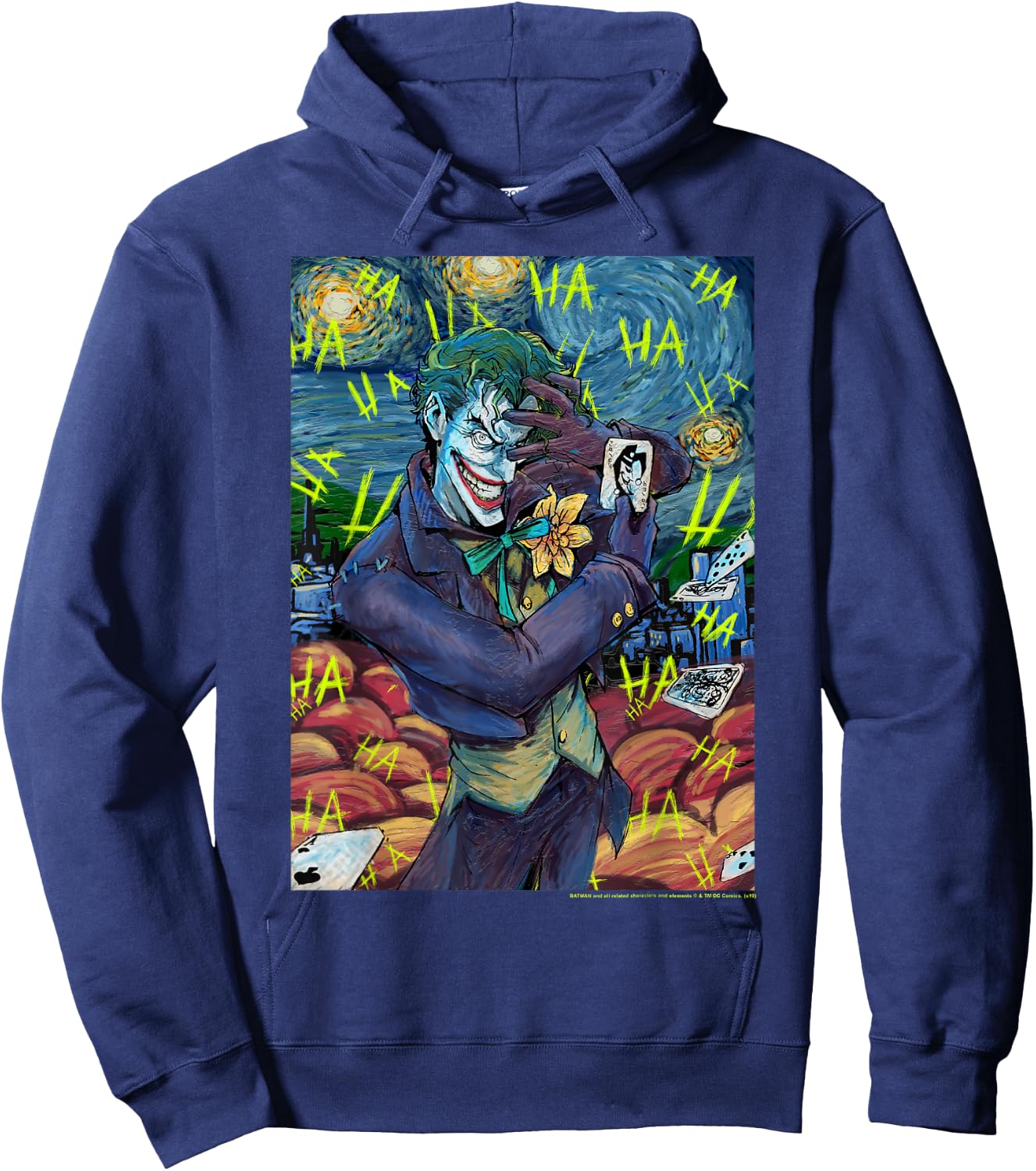 DC Comics The Joker Starry Night Style Portrait Hoodie - Hoodie | Navy