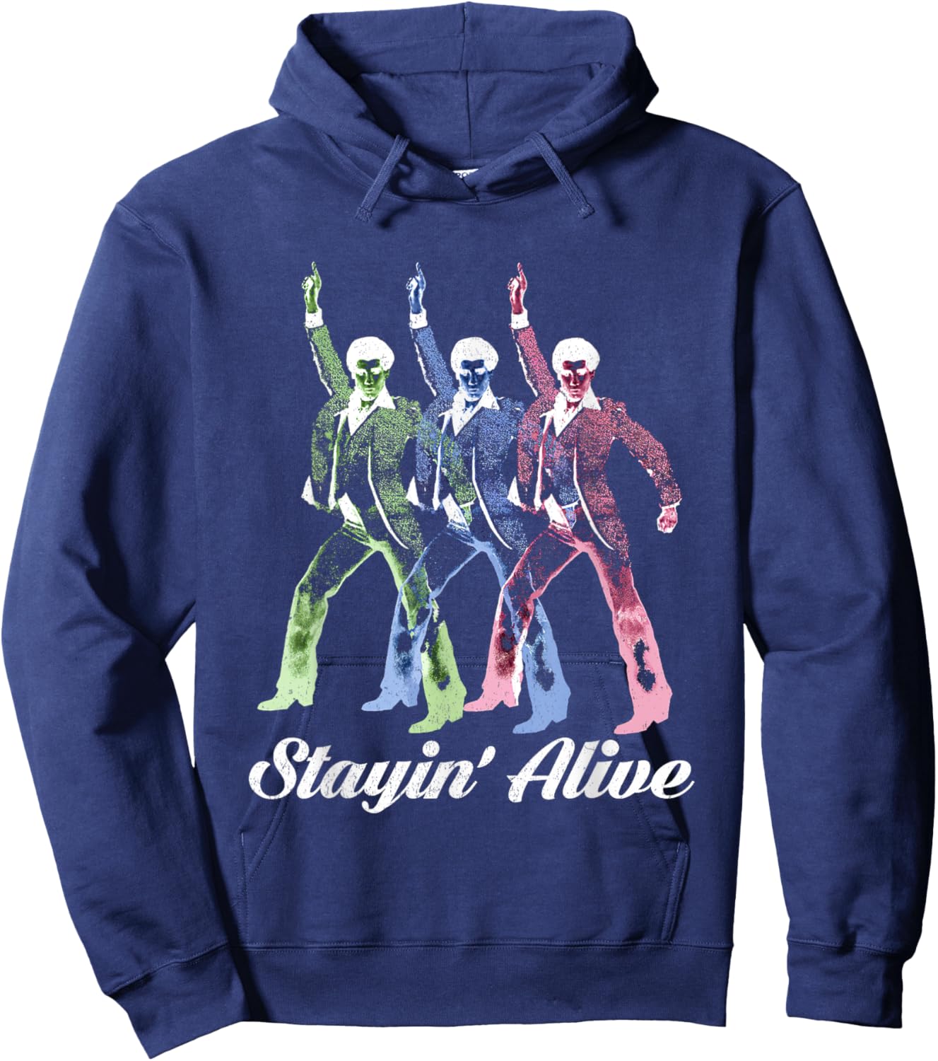 Stayin' Alive Vintage Style Dancing Retro Disco Hoodie - Hoodie | Navy