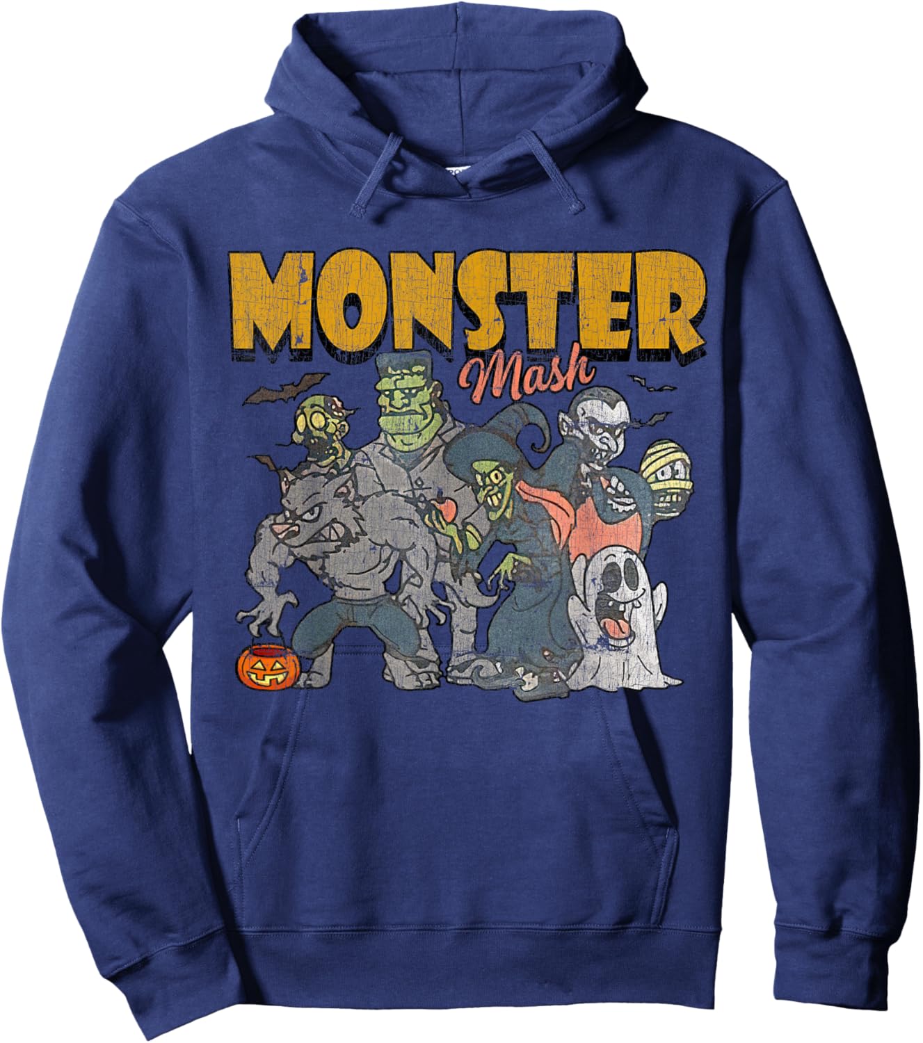 Monster Mash Vintage Ghost Halloween Funny Hoodie - Hoodie | Navy