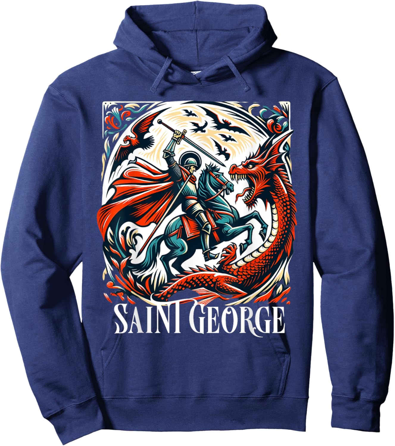 Saint George and the Dragon England Catholic Hoodie - Hoodie | Navy