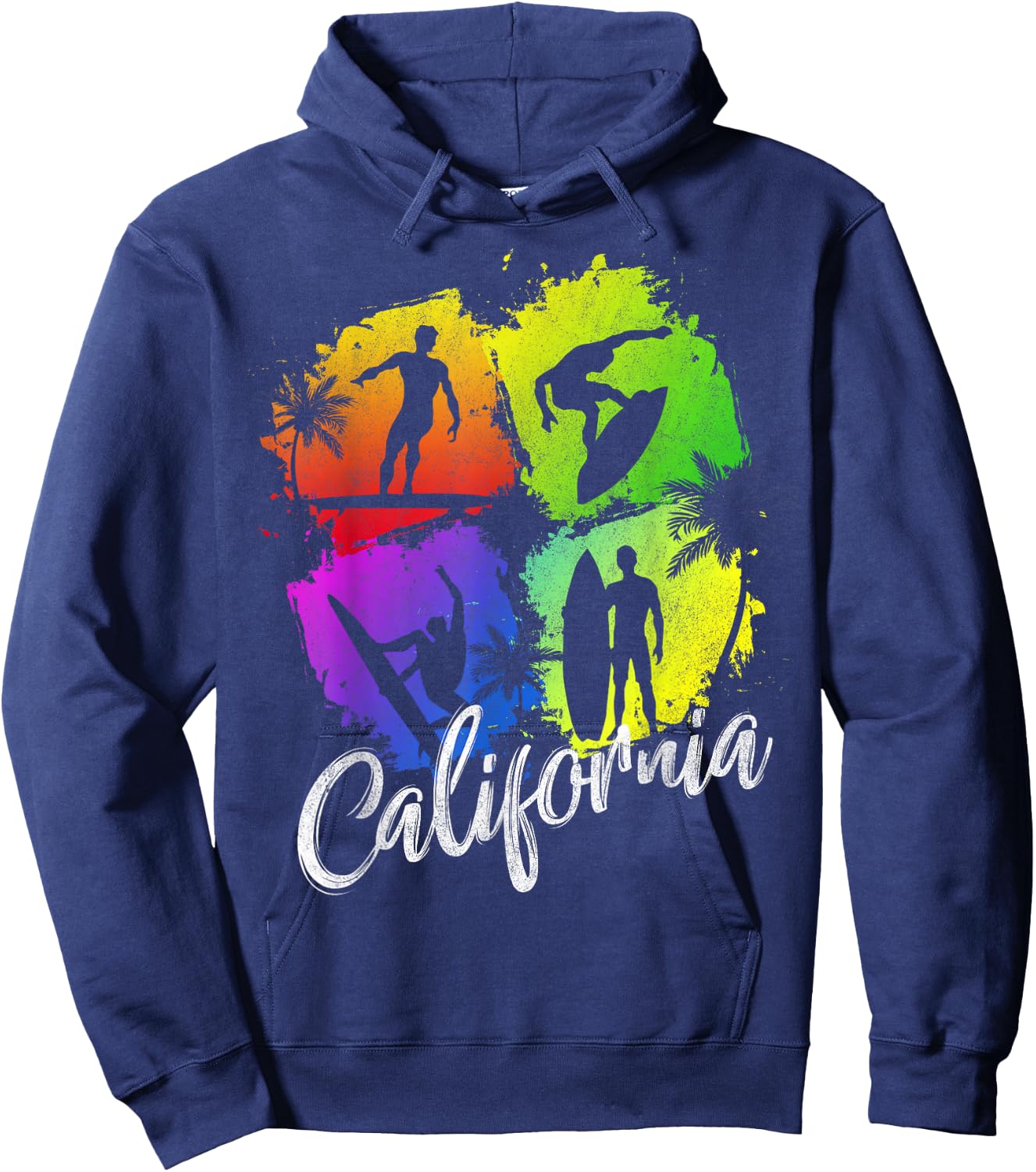 California Beach Surfing Wavesurfing Surfer Hoodie - Hoodie | Navy