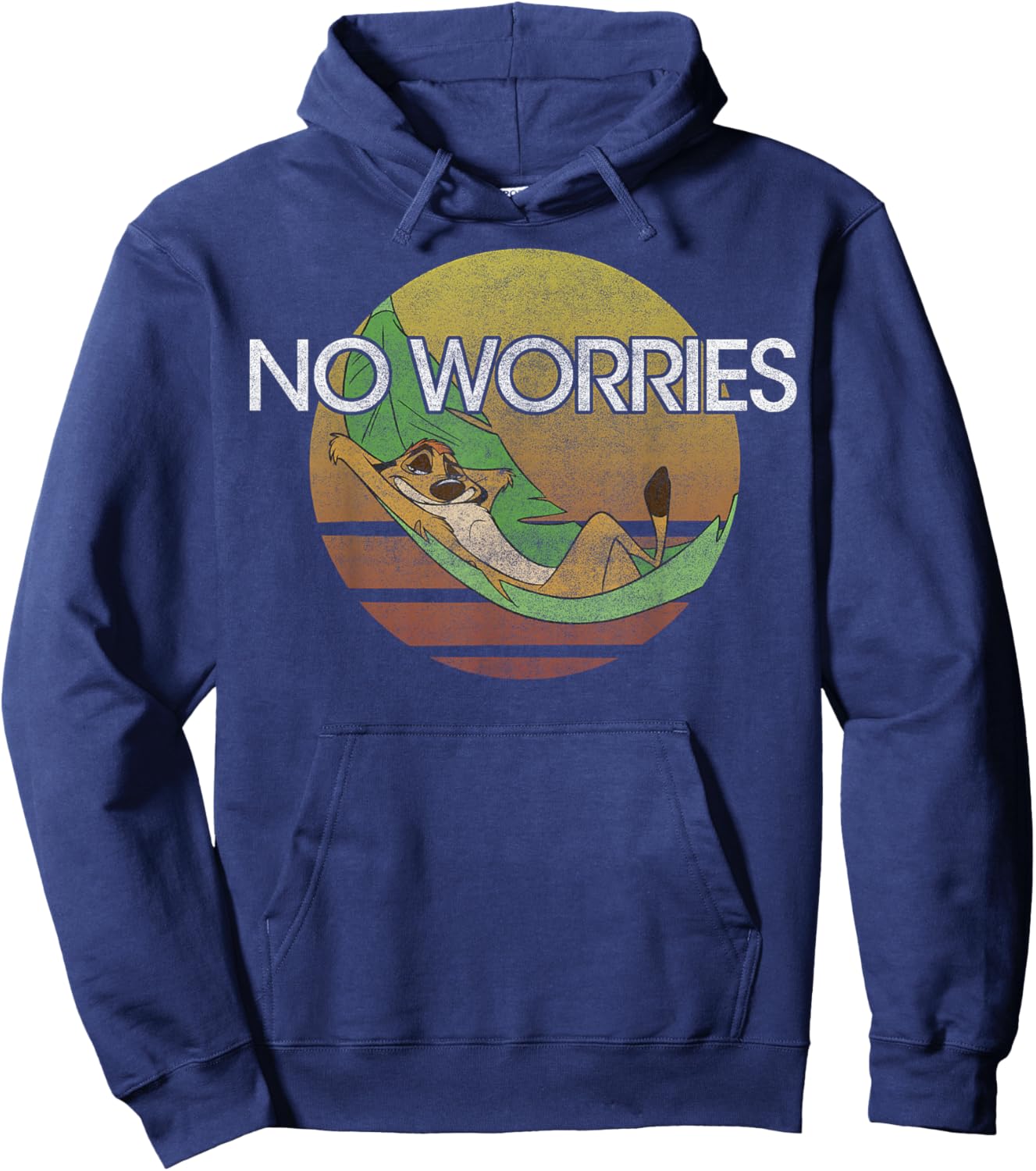Disney The Lion King Timon No Worries Sunset Hoodie - Hoodie | Navy