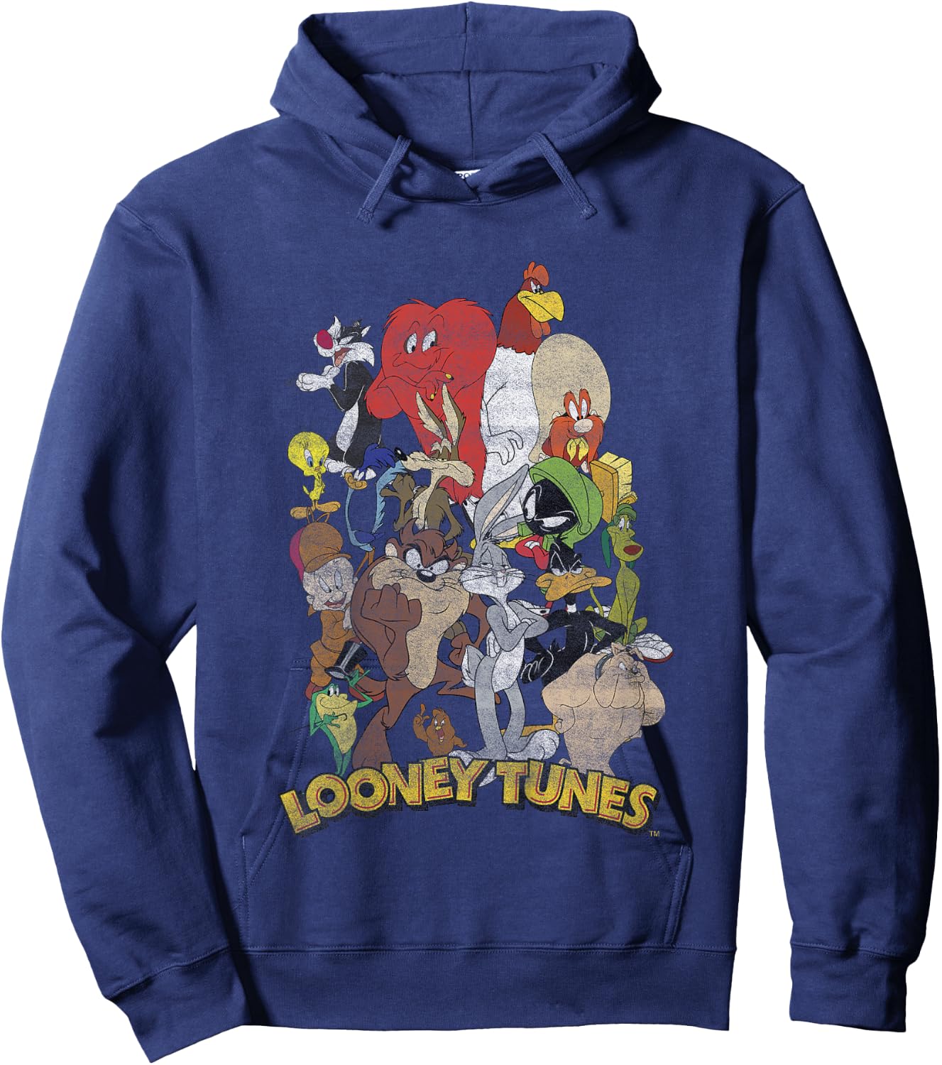 Kids Looney Tunes Group Shot Character Stack Hoodie - Hoodie | Navy