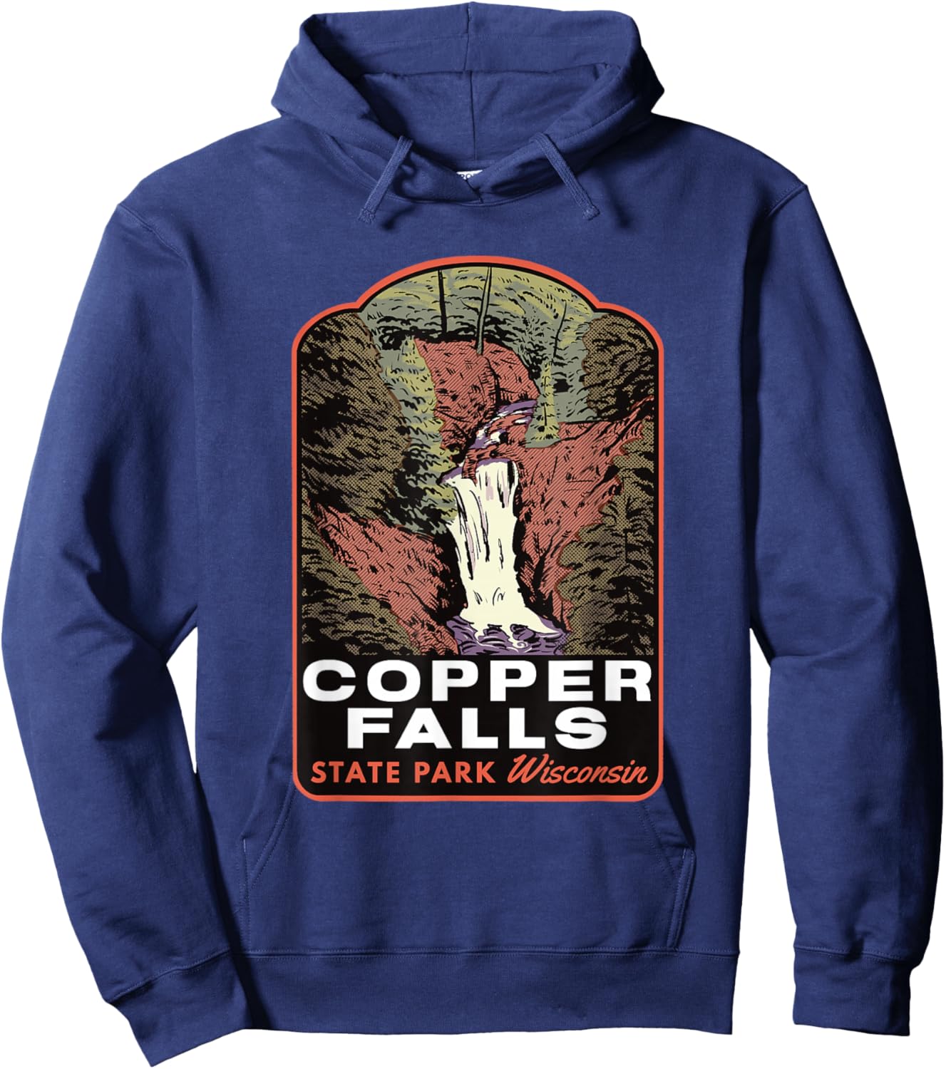 Copper Falls State Park Wisconsin Hoodie - Hoodie | Navy