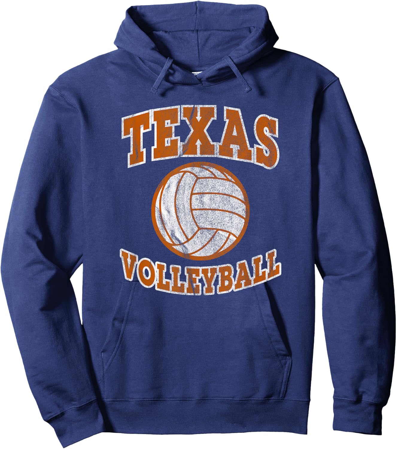 Texas Volleyball Vintage Distressed Hoodie - Hoodie | Navy