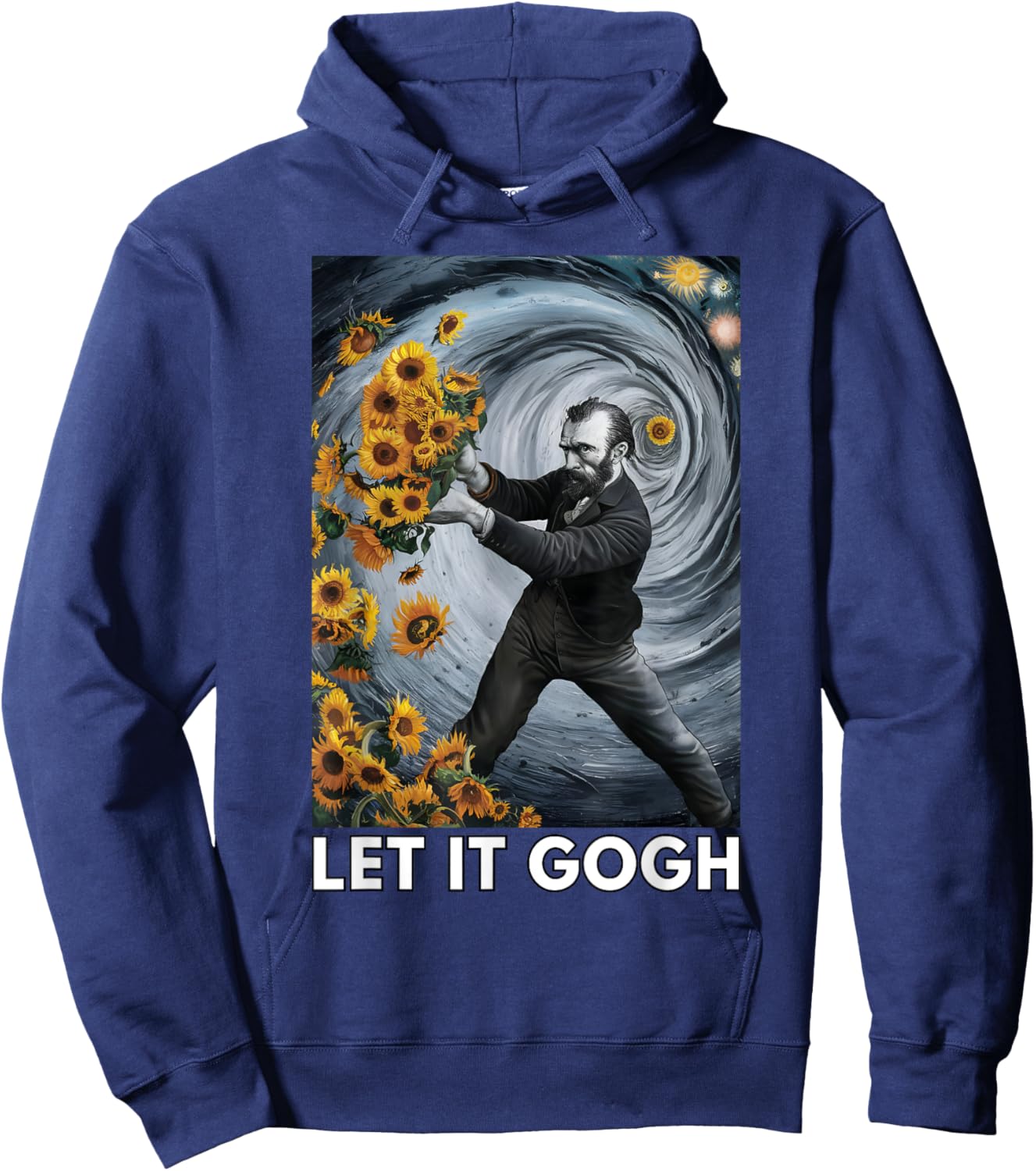 Let It Gogh Vincent Van Gogh Artist Funny Image Hoodie - Hoodie | Navy