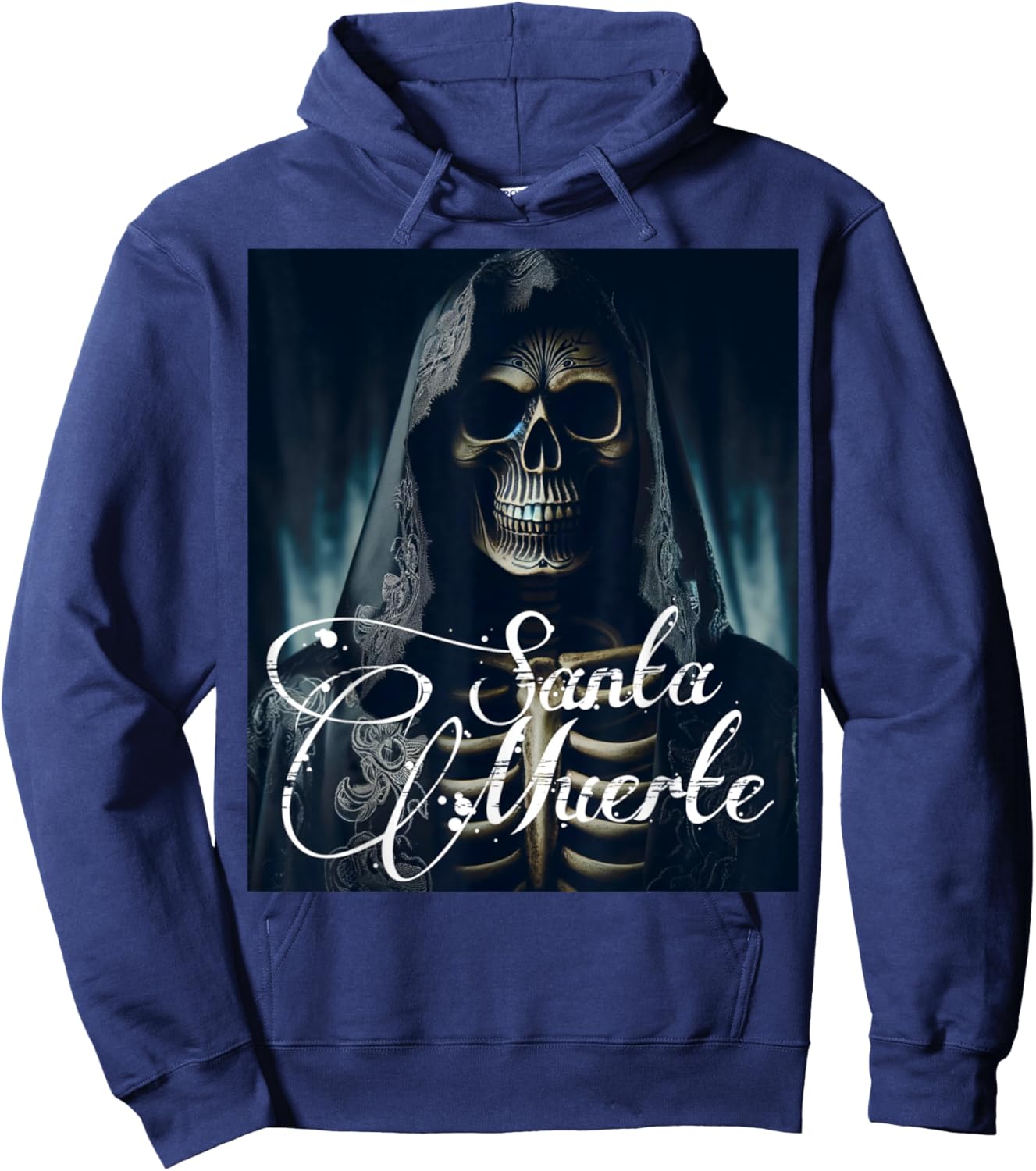 Scary Knight Clothing Santa Muerte Hoodie - Hoodie | Navy