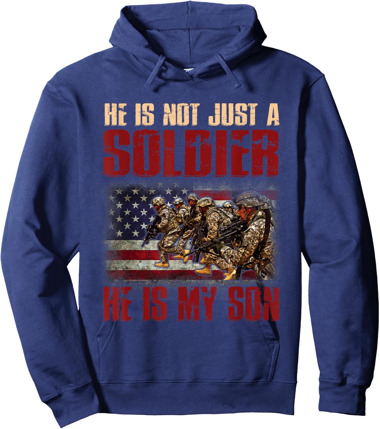 My Son Is A Soldier Proud Army Dad Mom Gift Hoodie - Hoodie | Navy